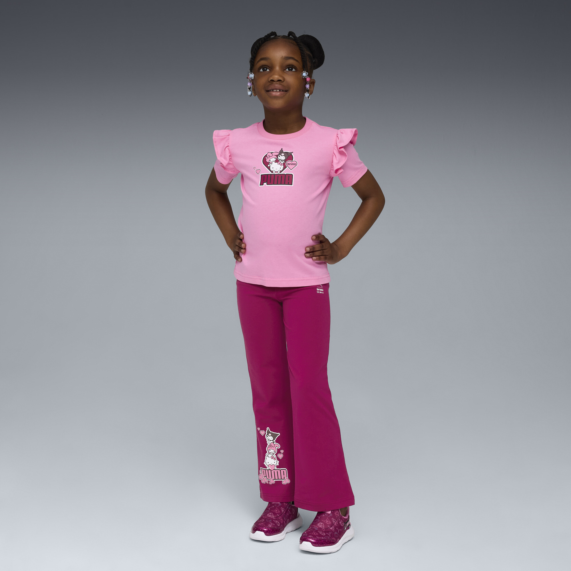 PUMA x HELLO KITTY AND FRIENDS Ruffle T-shirt voor Dames, Roze, Maat 2-3Y thumbnail 2