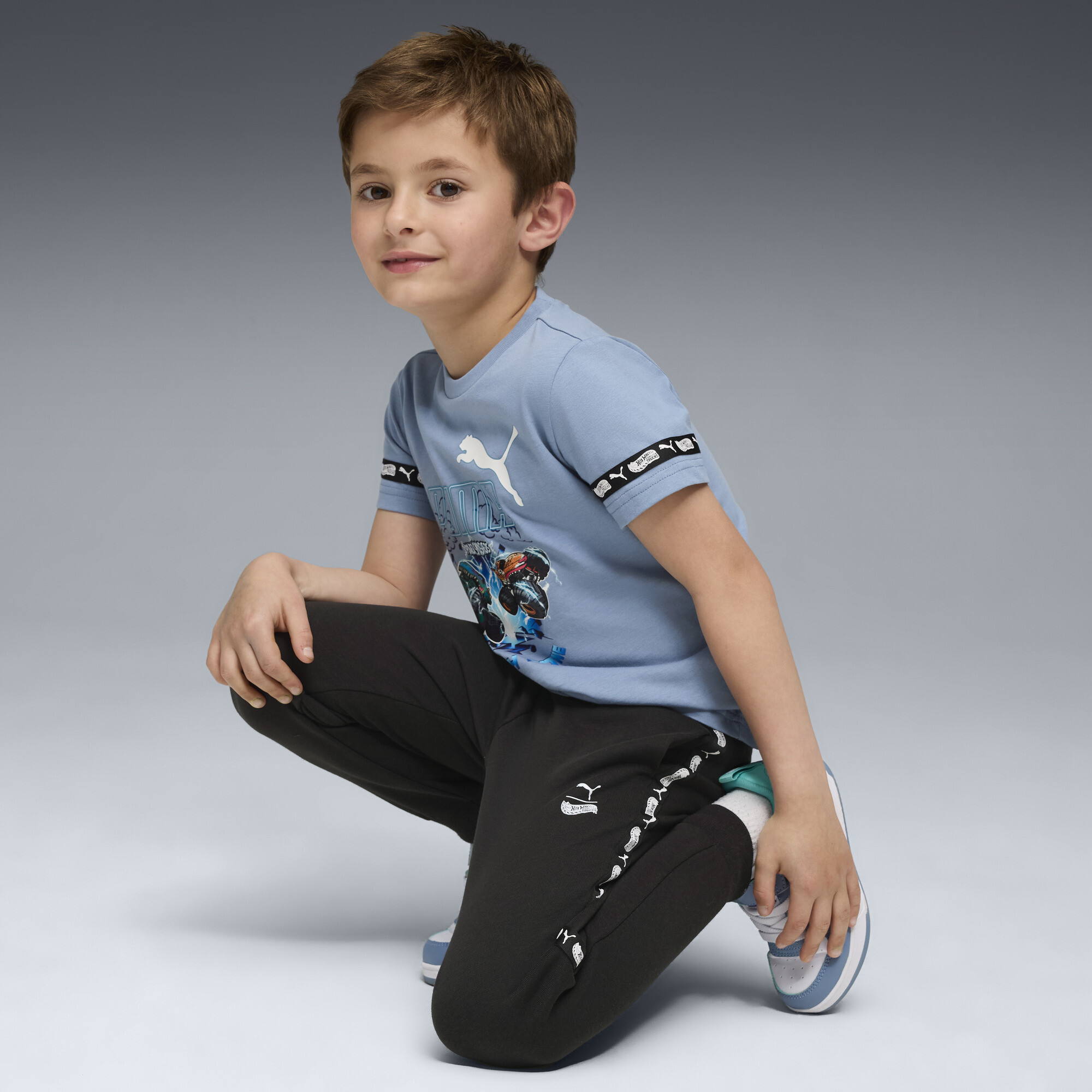 PUMA x HOT WHEELSâ¢ MONSTER TRUCKS T-shirt voor Heren, Blauw, Maat 5-6Y thumbnail 4