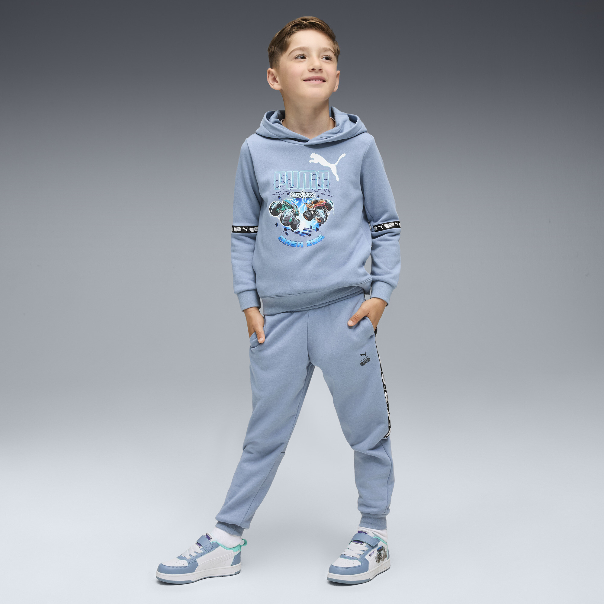 PUMA x HOT WHEELSâ¢ MONSTER TRUCKS hoodie voor Heren, Blauw, Maat 3-4Y thumbnail 4