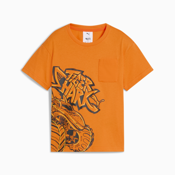 Playera PUMA x HOT WHEELS™ para niños, Orange Glo, large-MEX