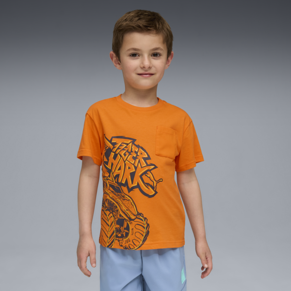 PUMA x HOT WHEELS™ MONSTER TRUCKS Tee Kids, Orange Glo, large-ZAF