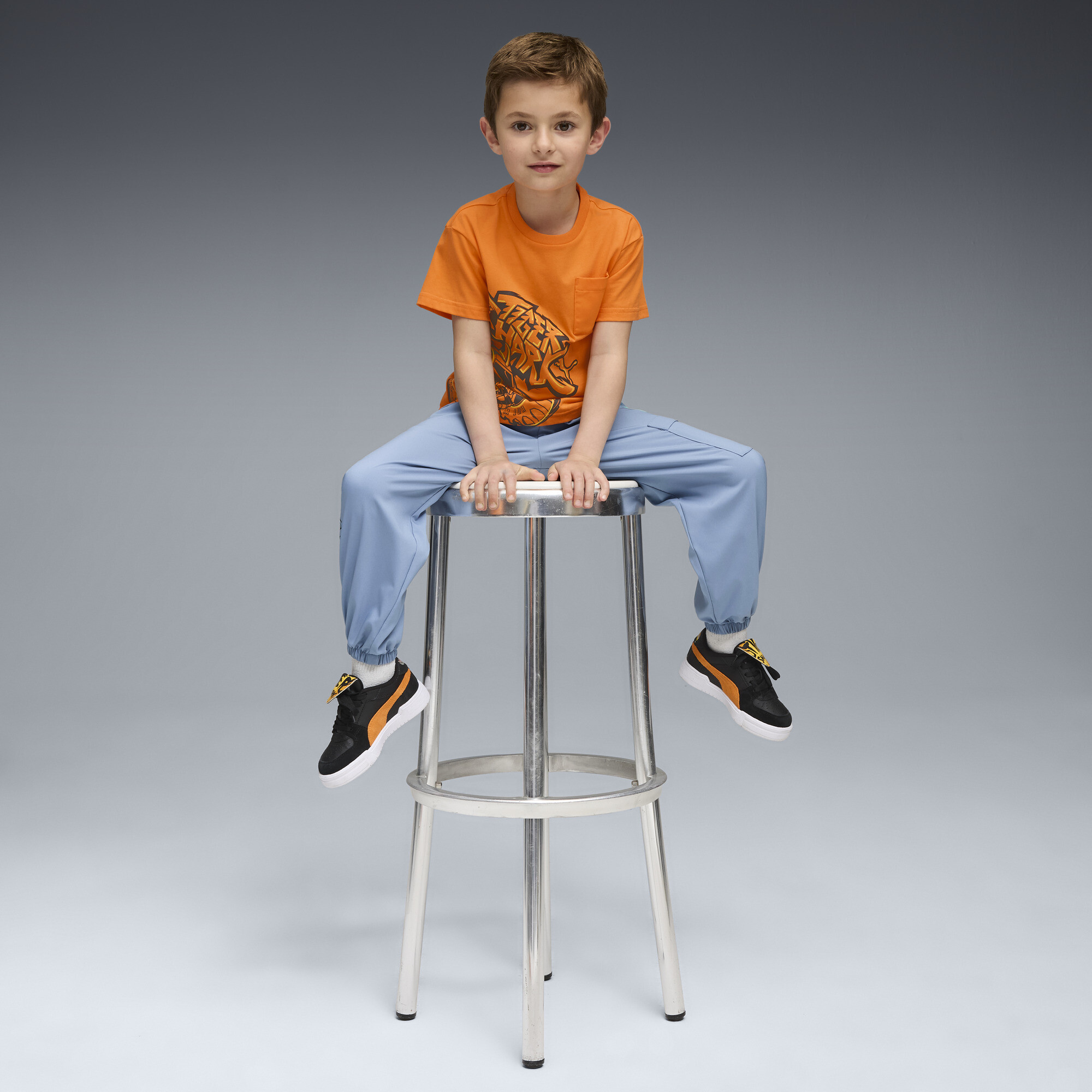 PUMA x HOT WHEELSâ¢ MONSTER TRUCKS T-shirt voor Heren, Oranje, Maat 4-5Y thumbnail 4