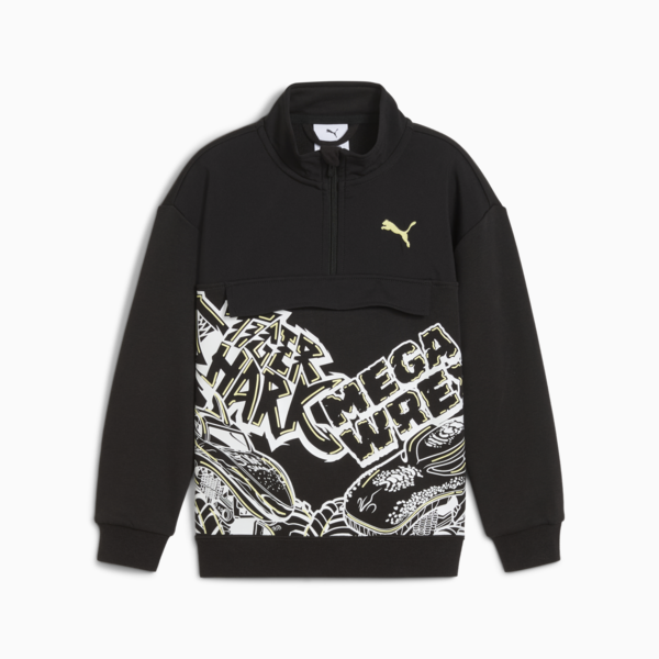 Sudadera con cierre PUMA x HOT WHEELS™ para niños, PUMA Black, large-MEX