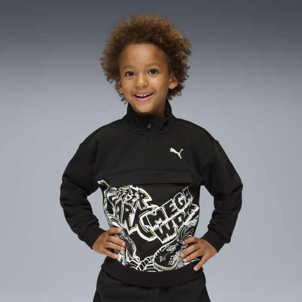 Sudadera con cierre PUMA x HOT WHEELS™ para niños, PUMA Black, large-MEX