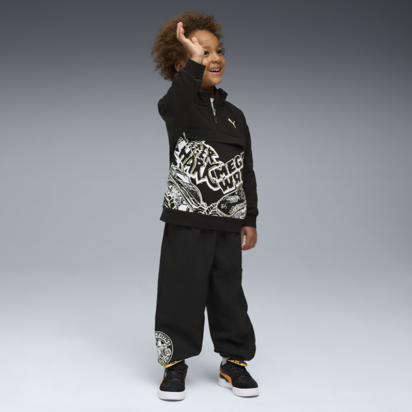 Sudadera con cierre PUMA x HOT WHEELS™ para niños, PUMA Black, large-MEX