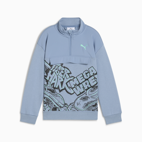 PUMA x HOT WHEELS™ MONSTER TRUCKS Half-Zip Crew Kids, Cool Blue, large-ZAF