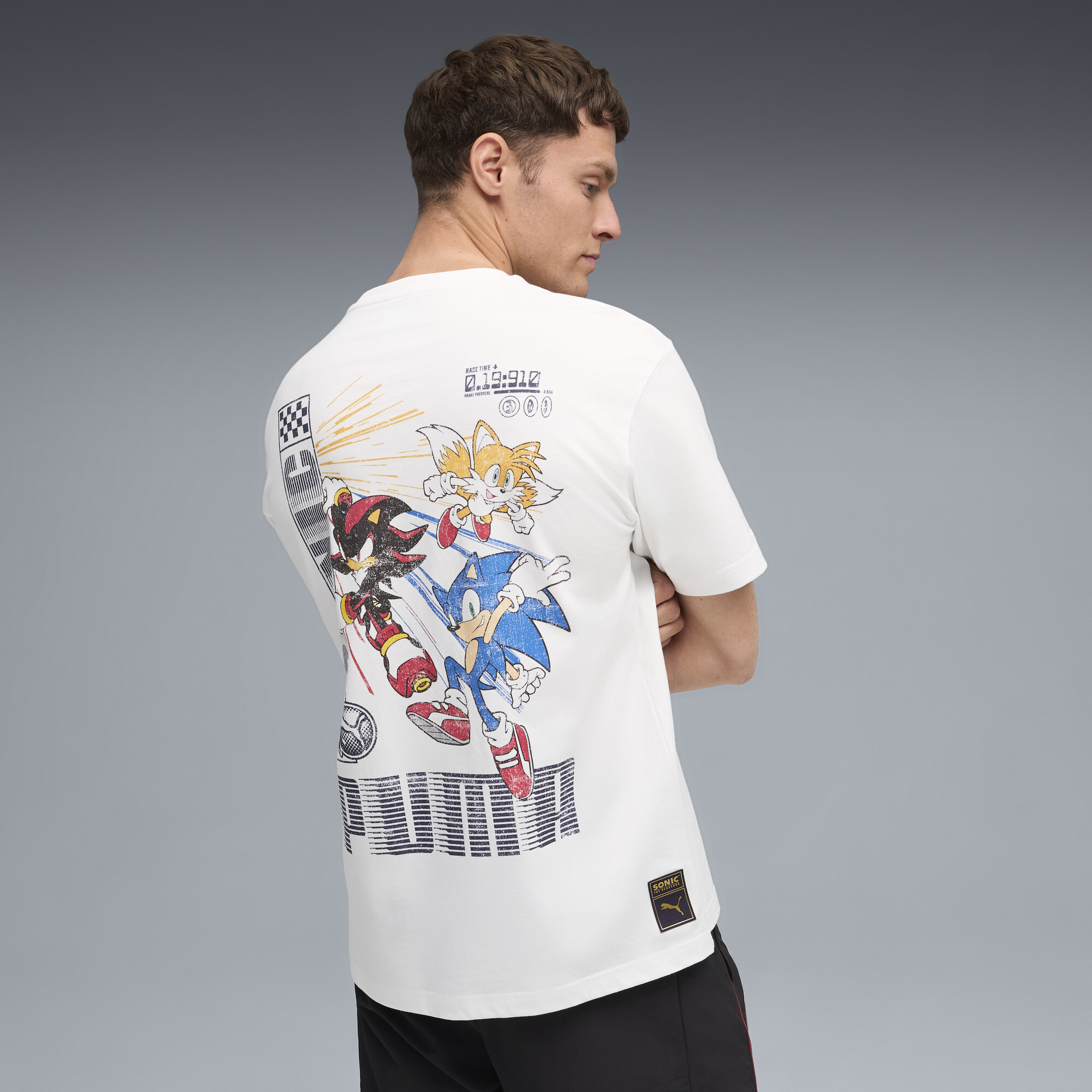 PUMA x SONIC THE HEDGEHOG T-shirt met grafische print voor Heren, Wit, Maat XL thumbnail 5
