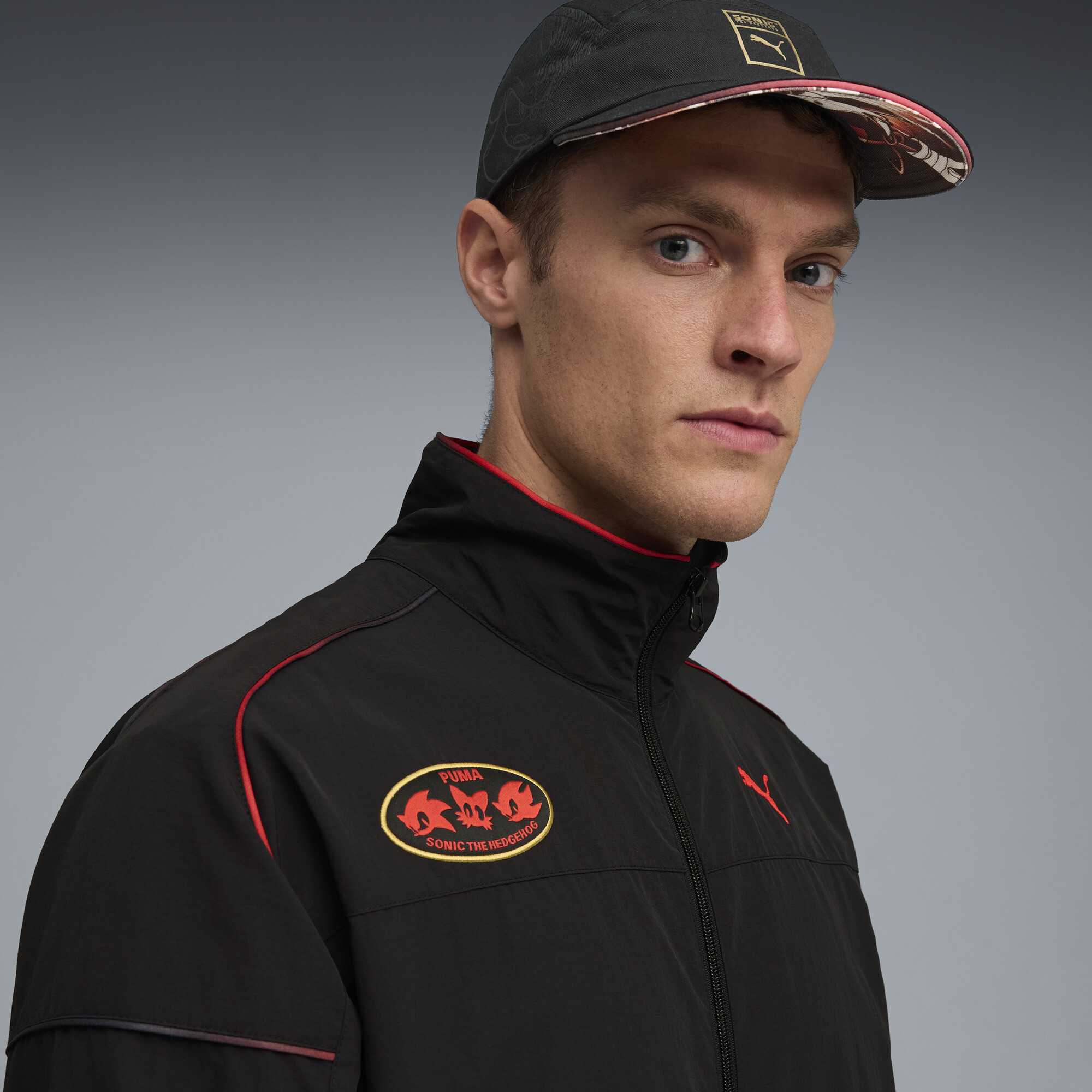 PUMA x SONIC THE HEDGEHOG trainingsjack voor Heren, Zwart, Maat XS thumbnail 7