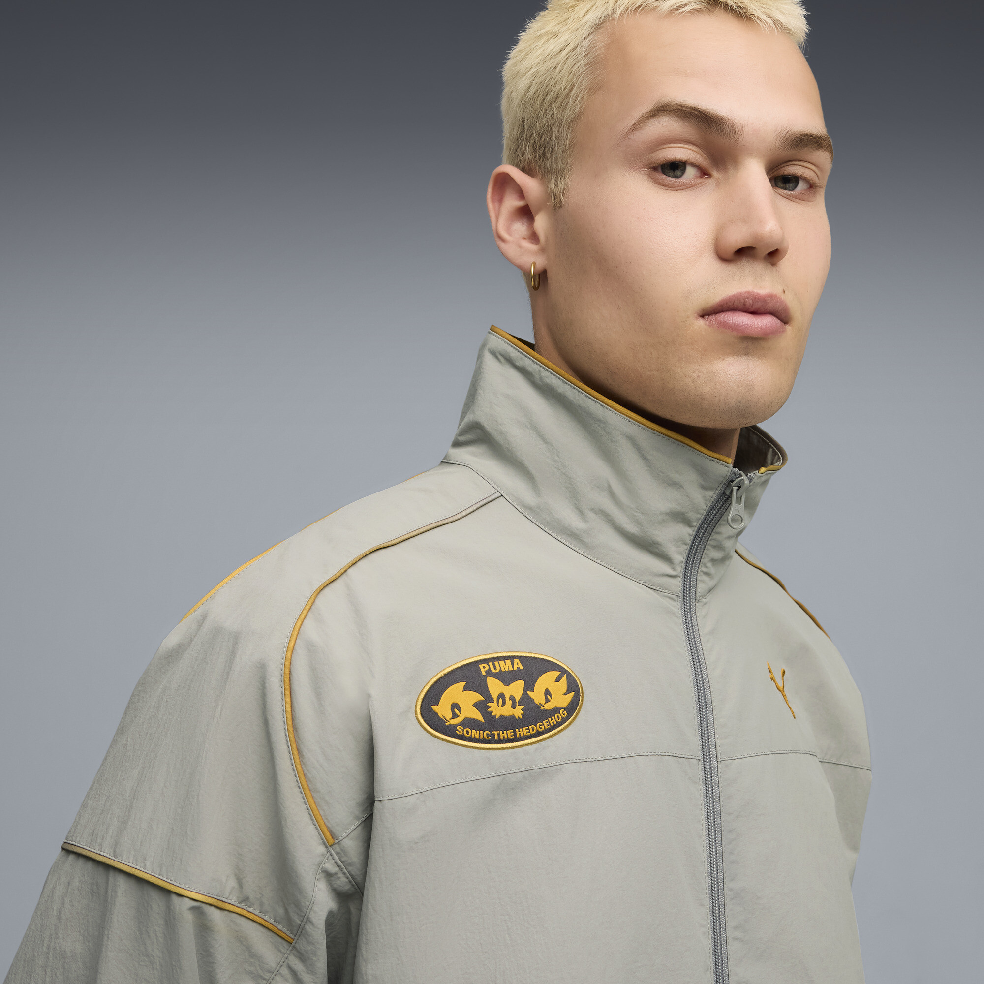 PUMA x SONIC THE HEDGEHOG trainingsjack voor Heren, Grijs, Maat M thumbnail 7