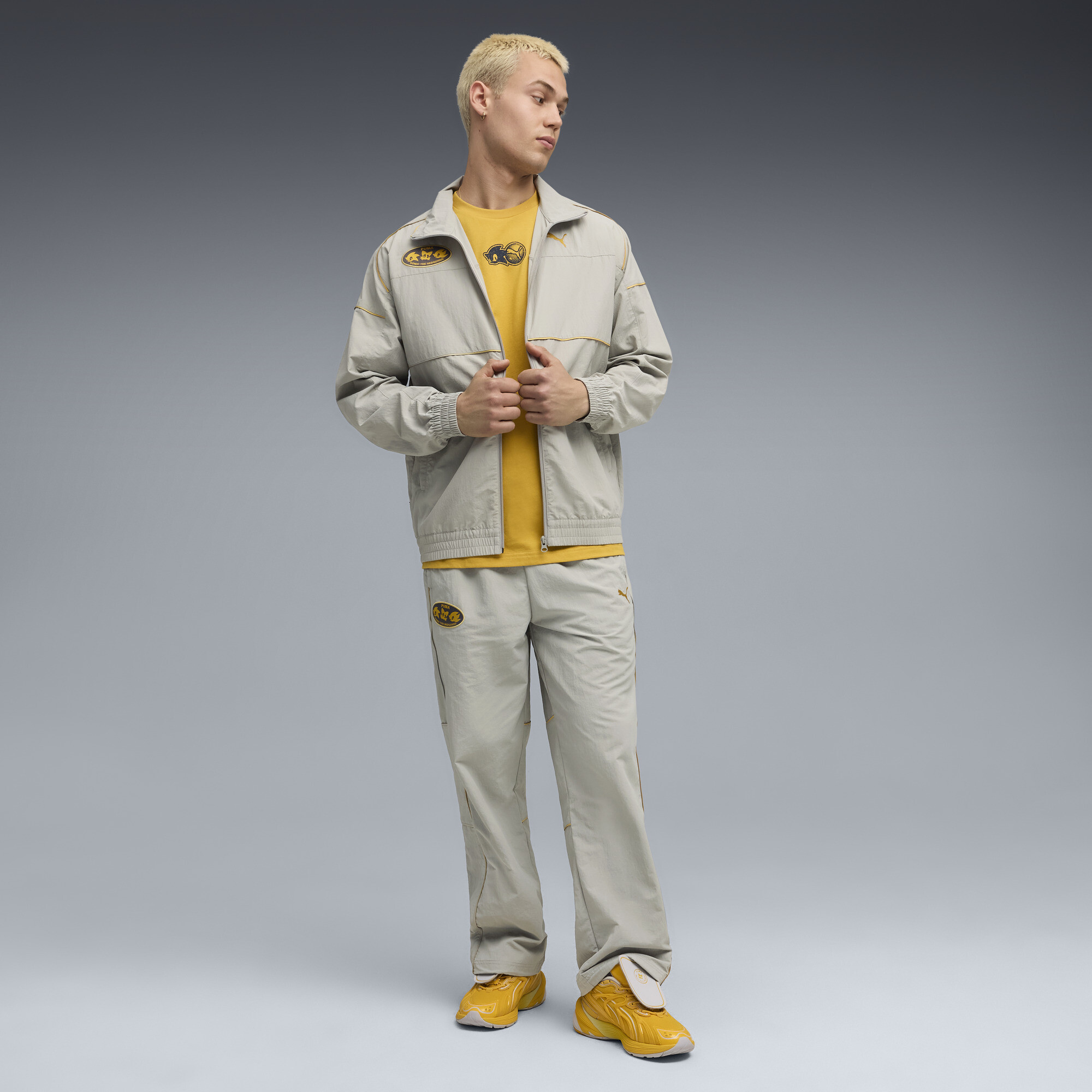 PUMA x SONIC THE HEDGEHOG trainingsjack voor Heren, Grijs, Maat M thumbnail 6