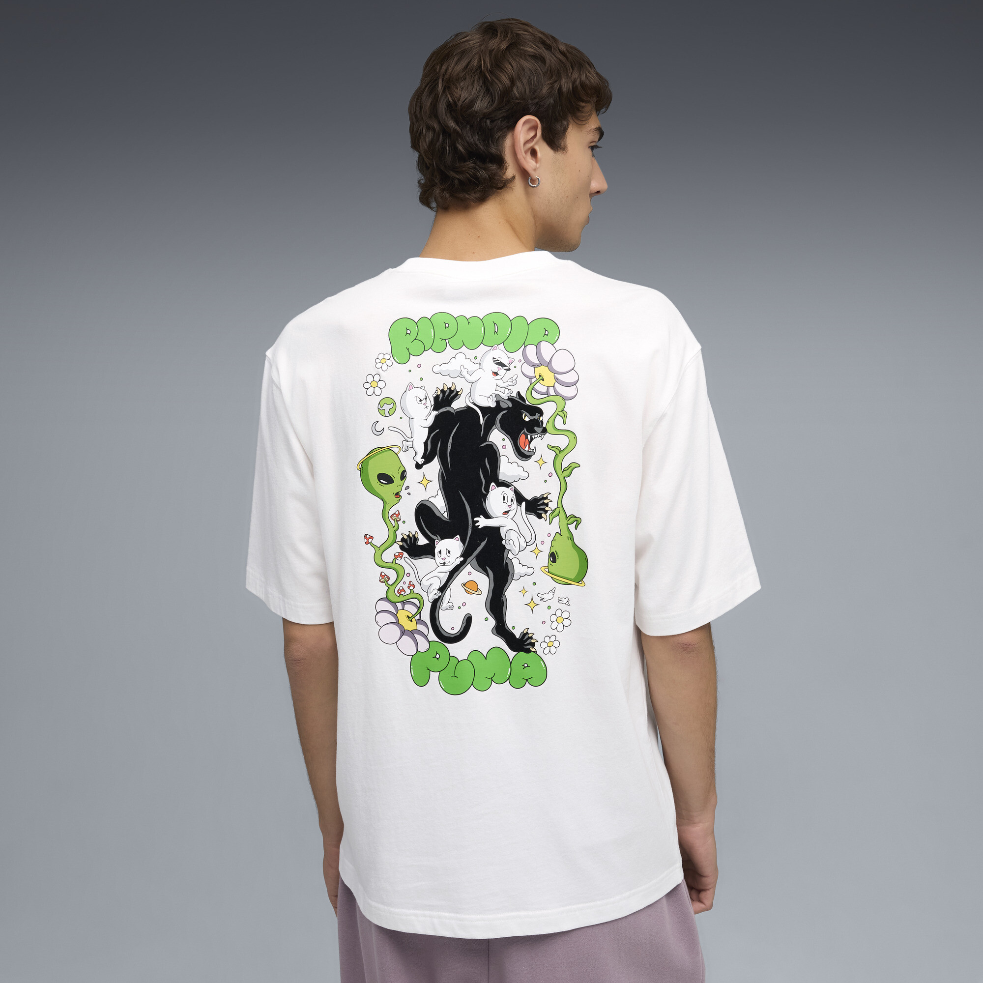 PUMA x RIPNDIP Boxy T-shirt uniseks voor Heren, Wit, Maat L thumbnail 6