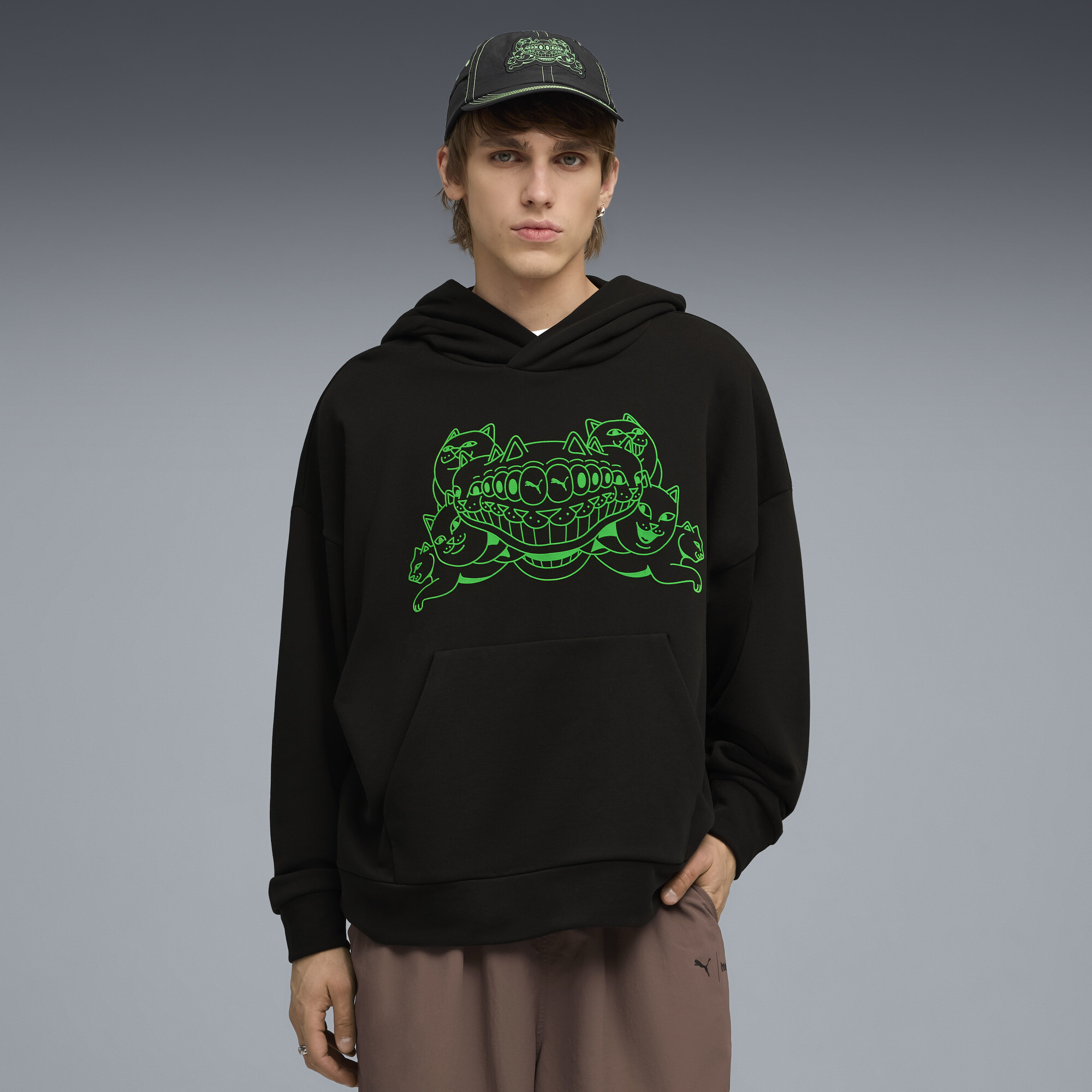 Худи PUMA x RIPNDIP Boxy Tee Hoodie Men | Цвет: Черный | Puma