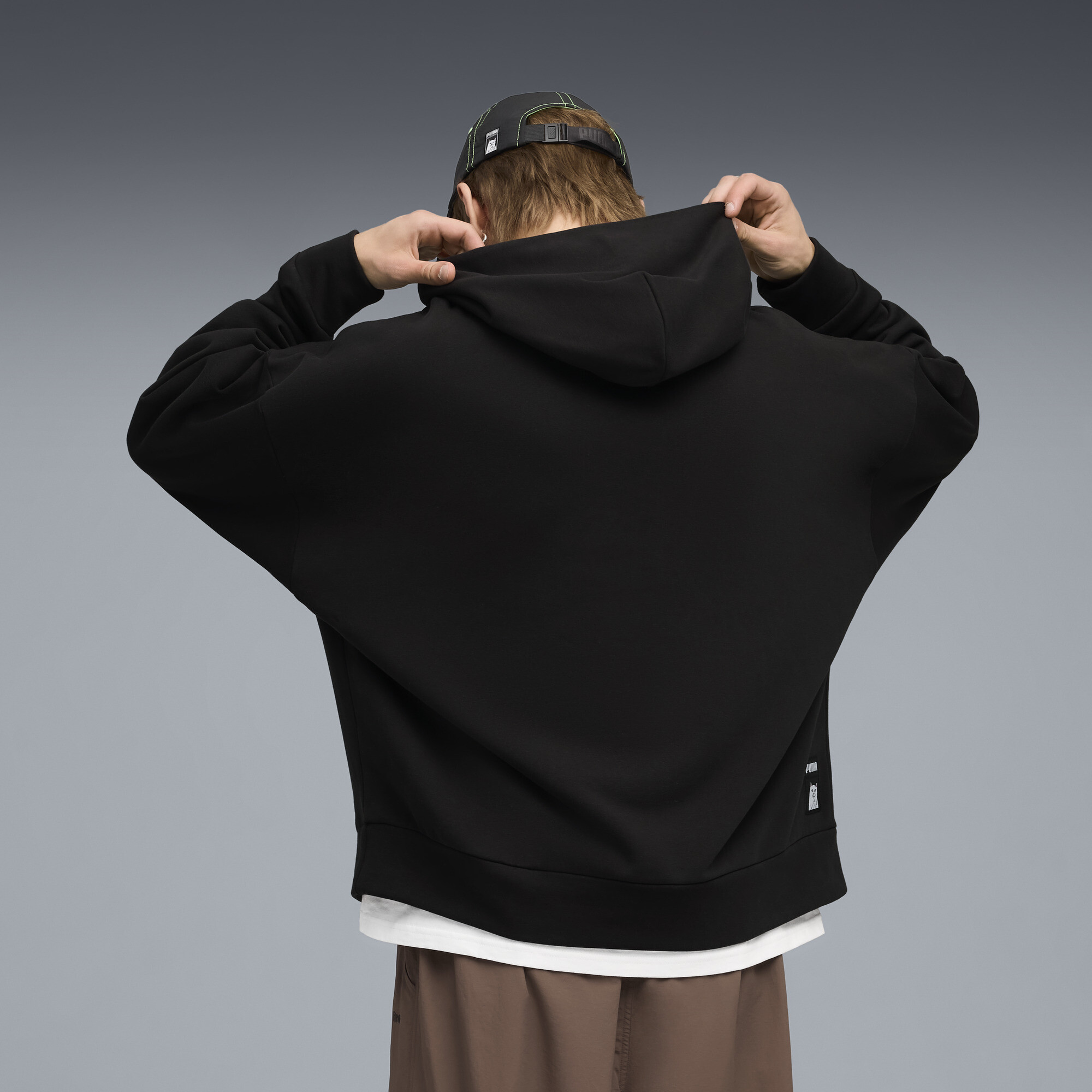 PUMA x RIPNDIP Boxy hoodie uniseks voor Heren, Zwart, Maat M thumbnail 5