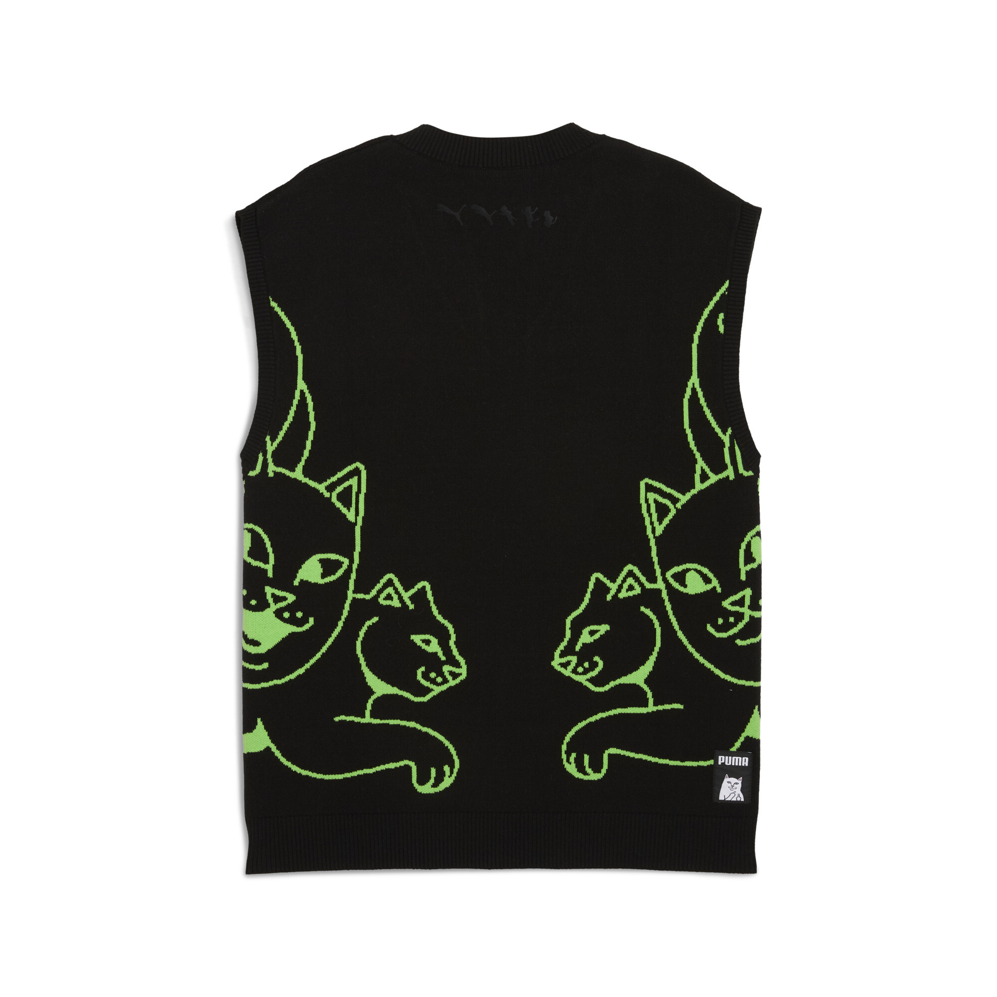 PUMA x RIPNDIP gebreid vest uniseks voor Heren, Zwart, Maat S thumbnail 2