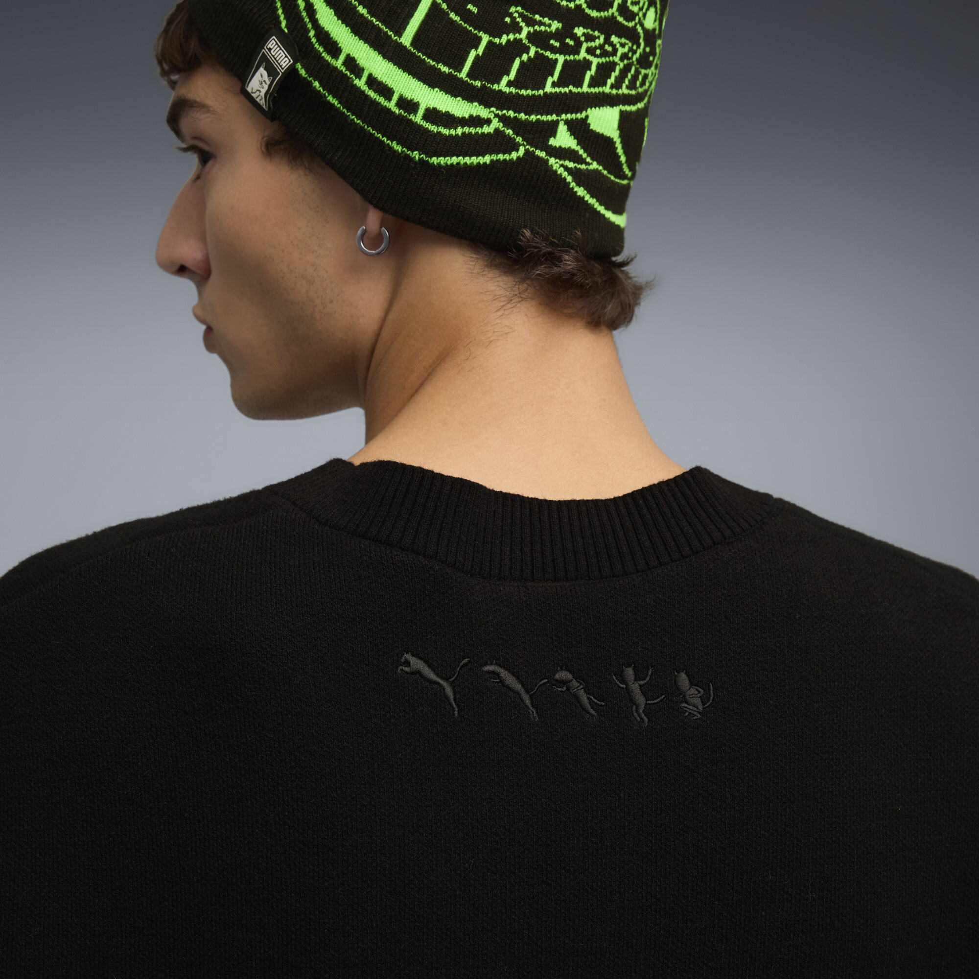 PUMA x RIPNDIP gebreid vest uniseks voor Heren, Zwart, Maat S thumbnail 7