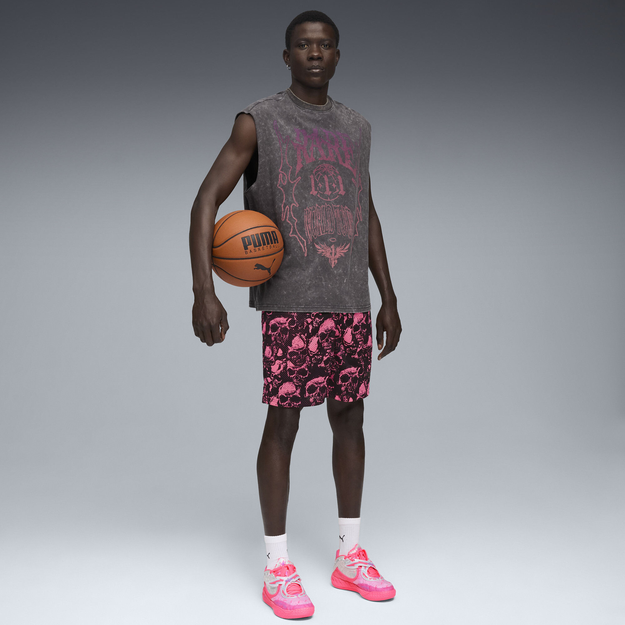 PUMA LaMelo World Tour-nament Cut Off T-shirt voor Heren, Grijs, Maat XL thumbnail 4