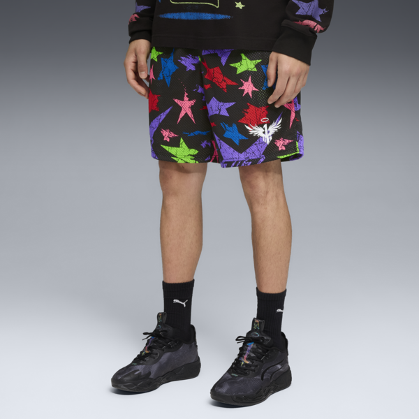 Shorts LaMelo Star Vision para hombre, PUMA Black-AOP, large-ARG