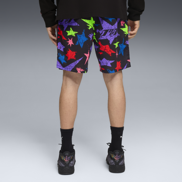Shorts LaMelo Star Vision para hombre, PUMA Black-AOP, large-ARG