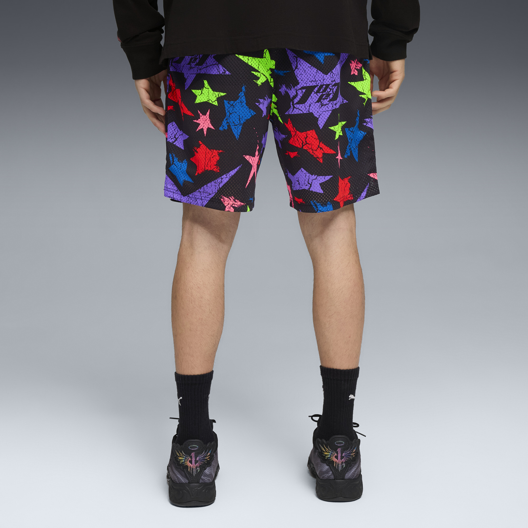 PUMA LaMelo Star Vision short voor Heren, Zwart, Maat M thumbnail 3