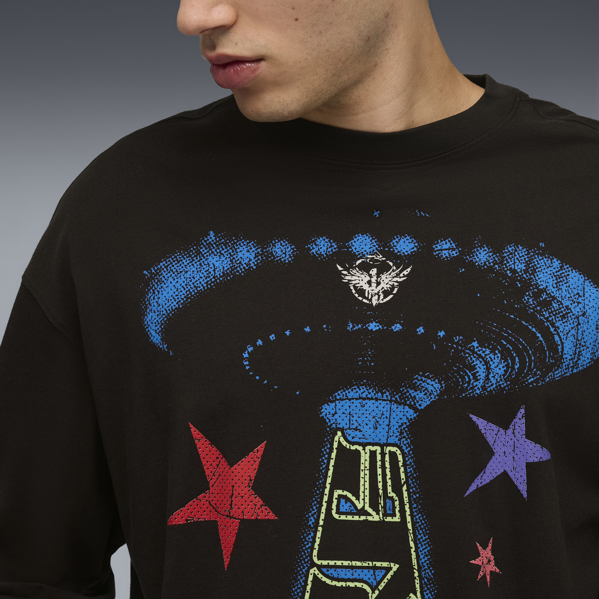 PUMA LaMelo Star Vision shirt met lange mouwen voor Heren, Zwart, Maat M thumbnail 7