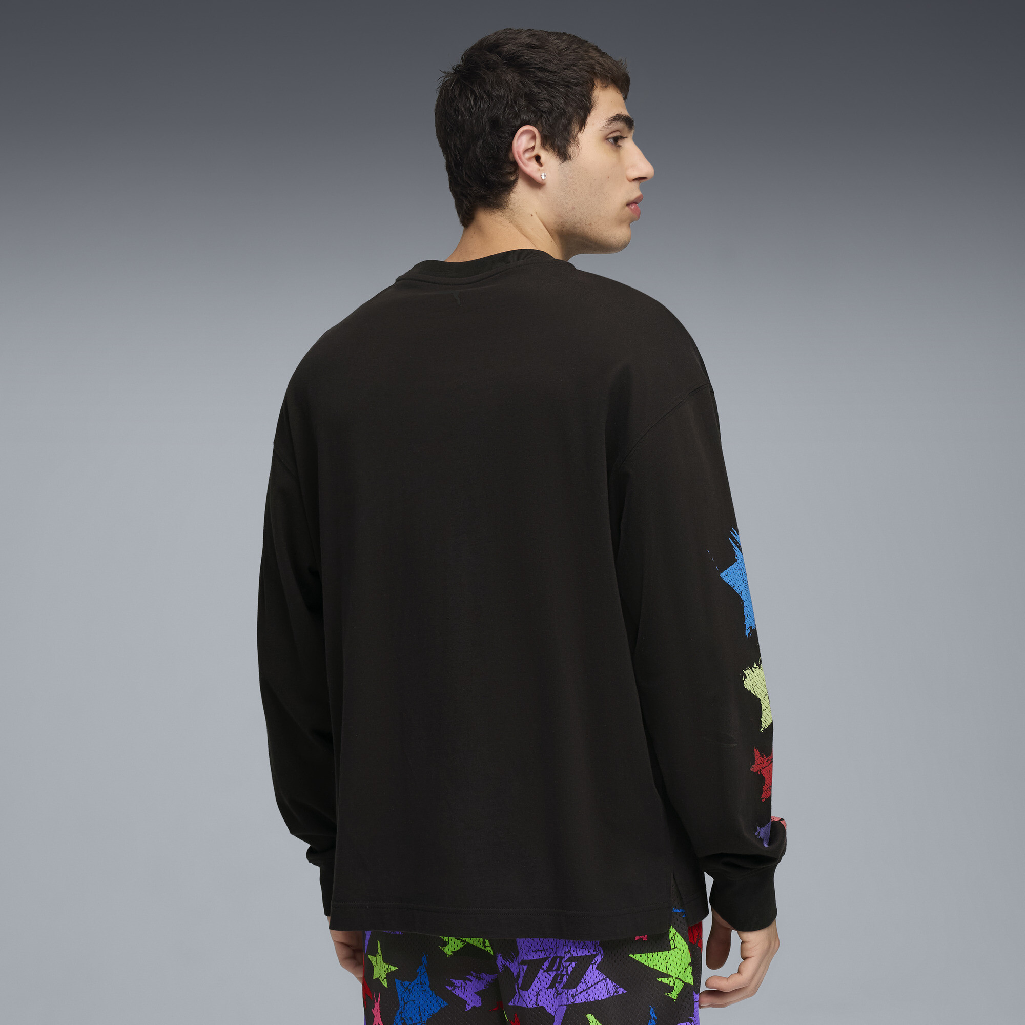 PUMA LaMelo Star Vision shirt met lange mouwen voor Heren, Zwart, Maat M thumbnail 5