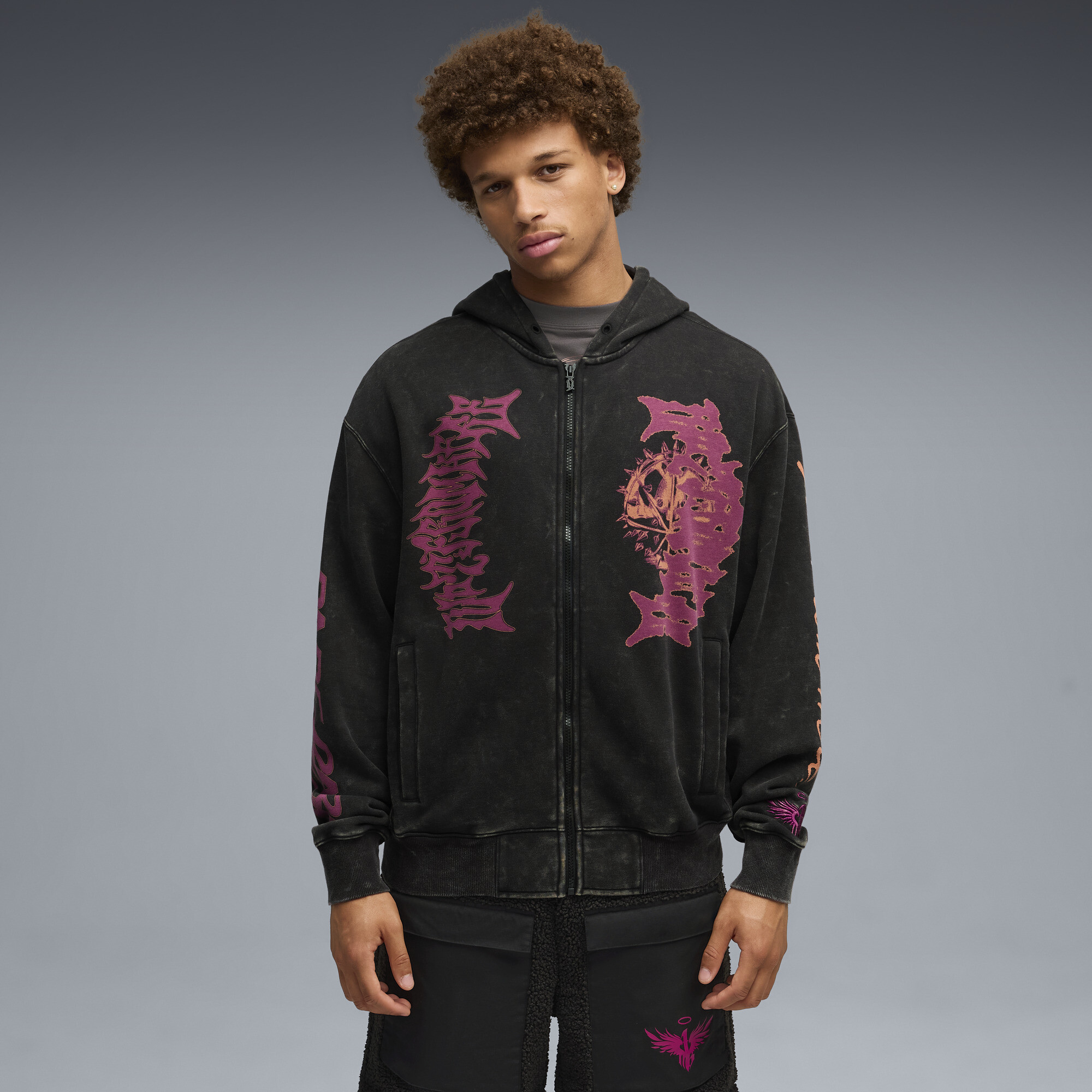 PUMA LaMelo Supernova hoodie met volledige rits voor Heren, Zwart, Maat XL