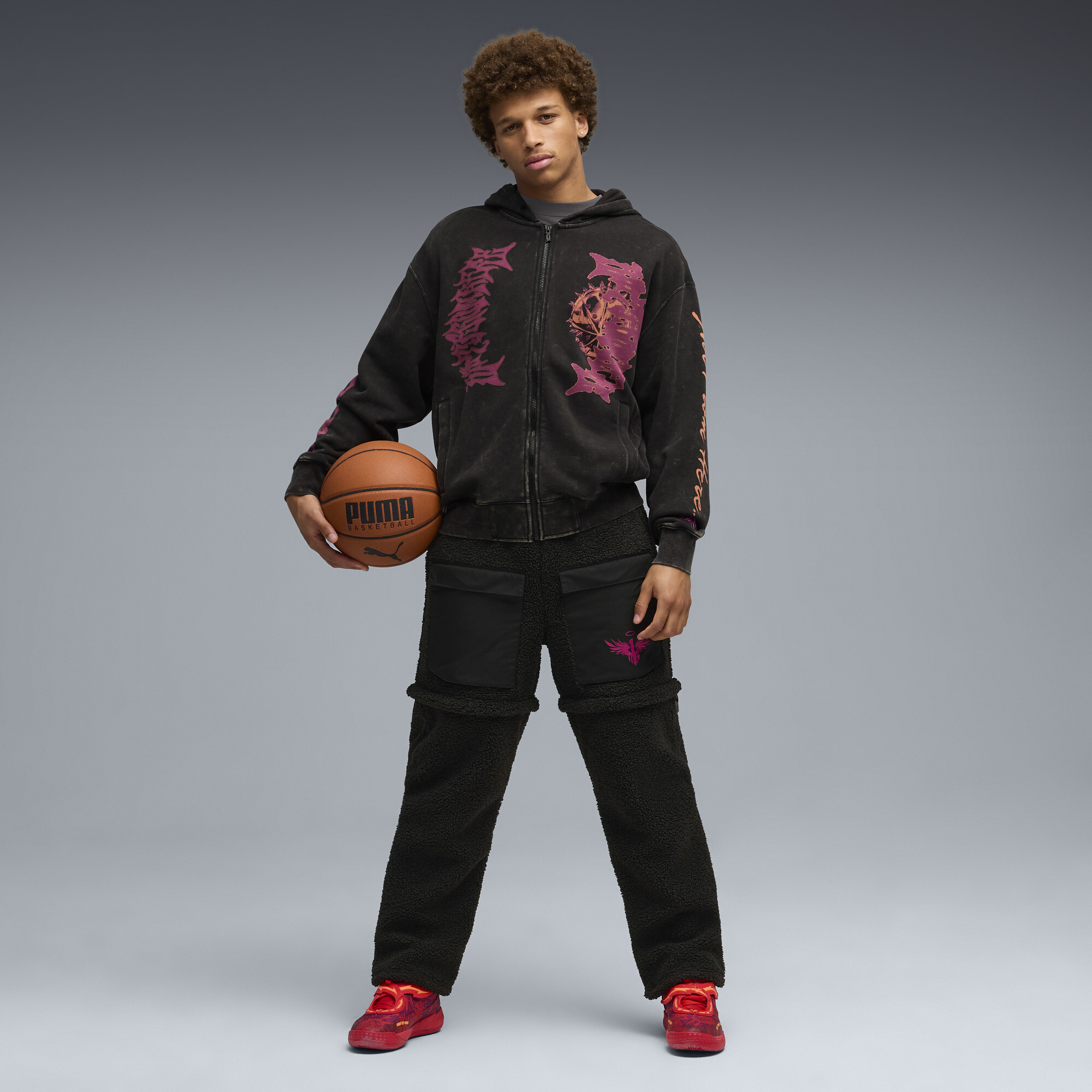 PUMA LaMelo Supernova hoodie met volledige rits voor Heren, Zwart, Maat XL thumbnail 6