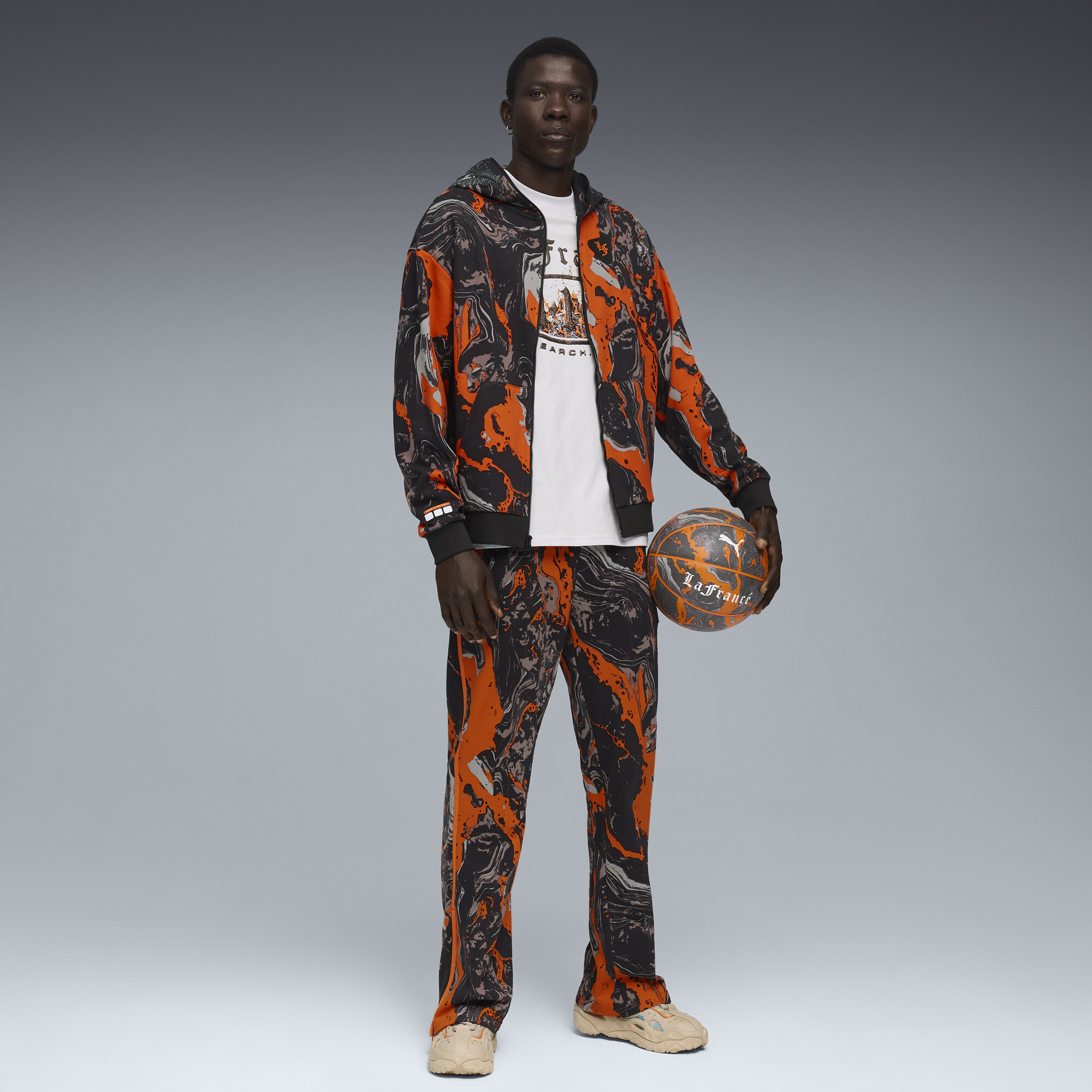 PUMA LAFRANCÃ HEEM Era top met volledige rits voor Heren, Oranje, Maat L thumbnail 6