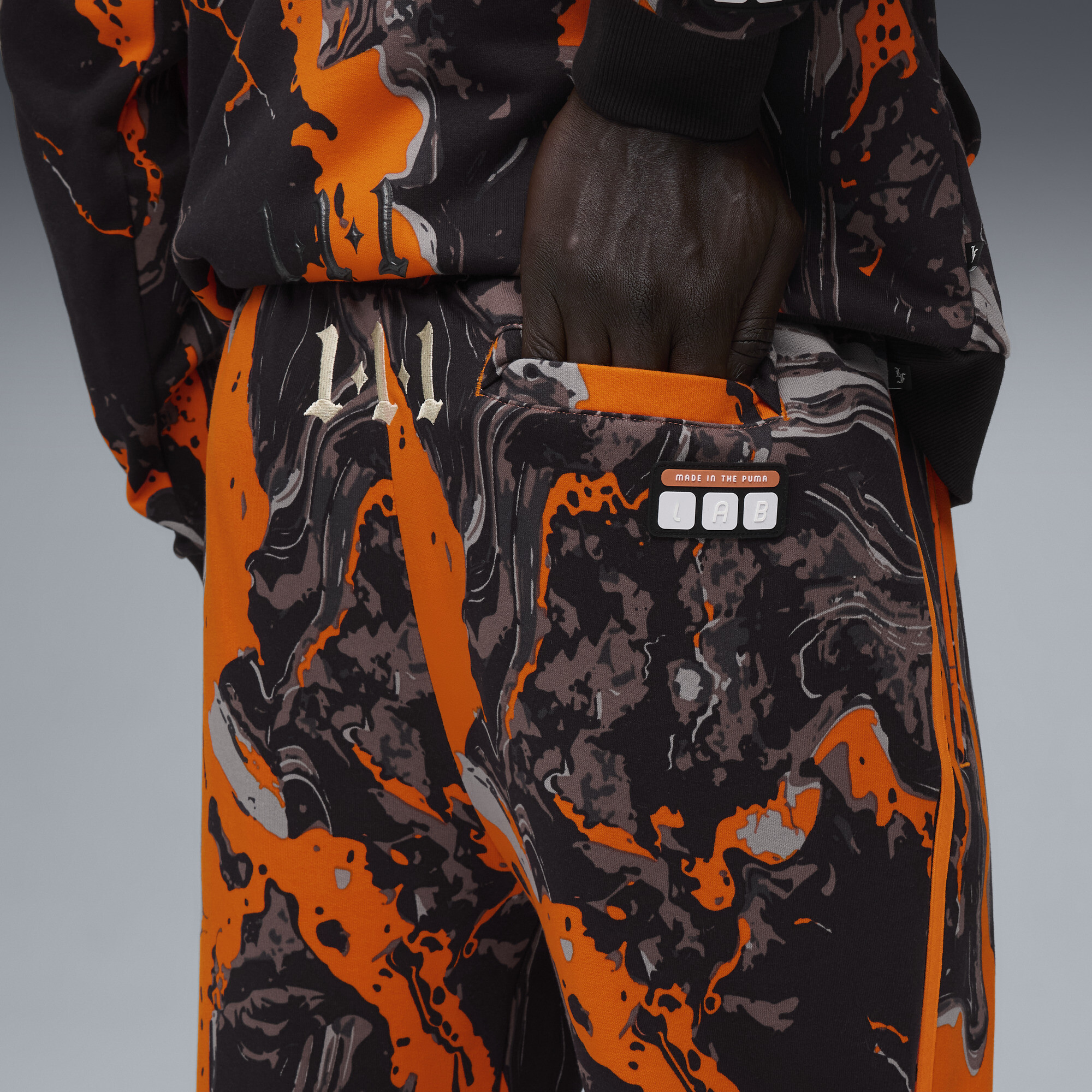 PUMA LAFRANCÃ HEEM Era joggingbroek voor Heren, Oranje, Maat S thumbnail 7