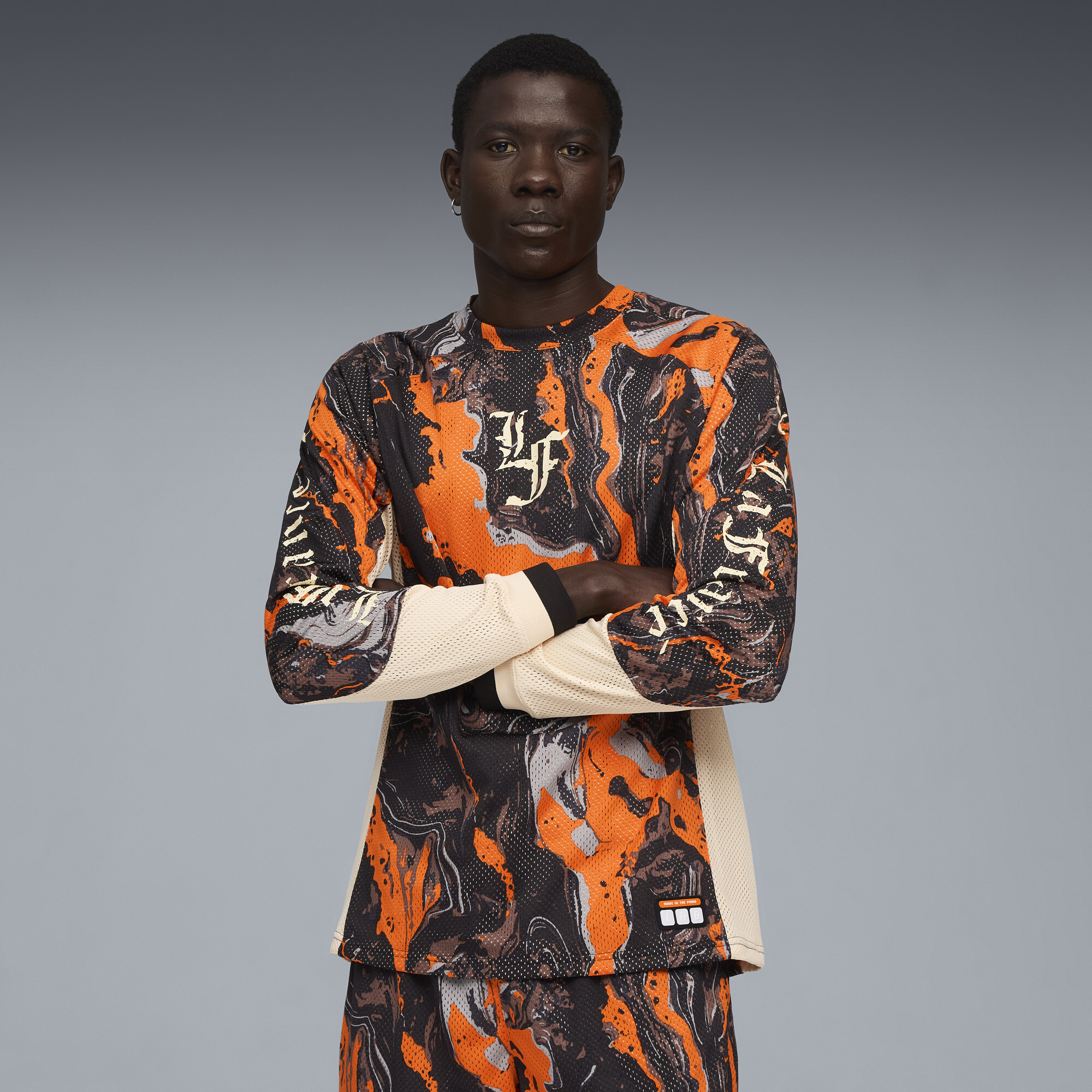 PUMA LaFrancÃ© HEEM Moto Jersey voor Heren, Oranje, Maat XXL thumbnail 6