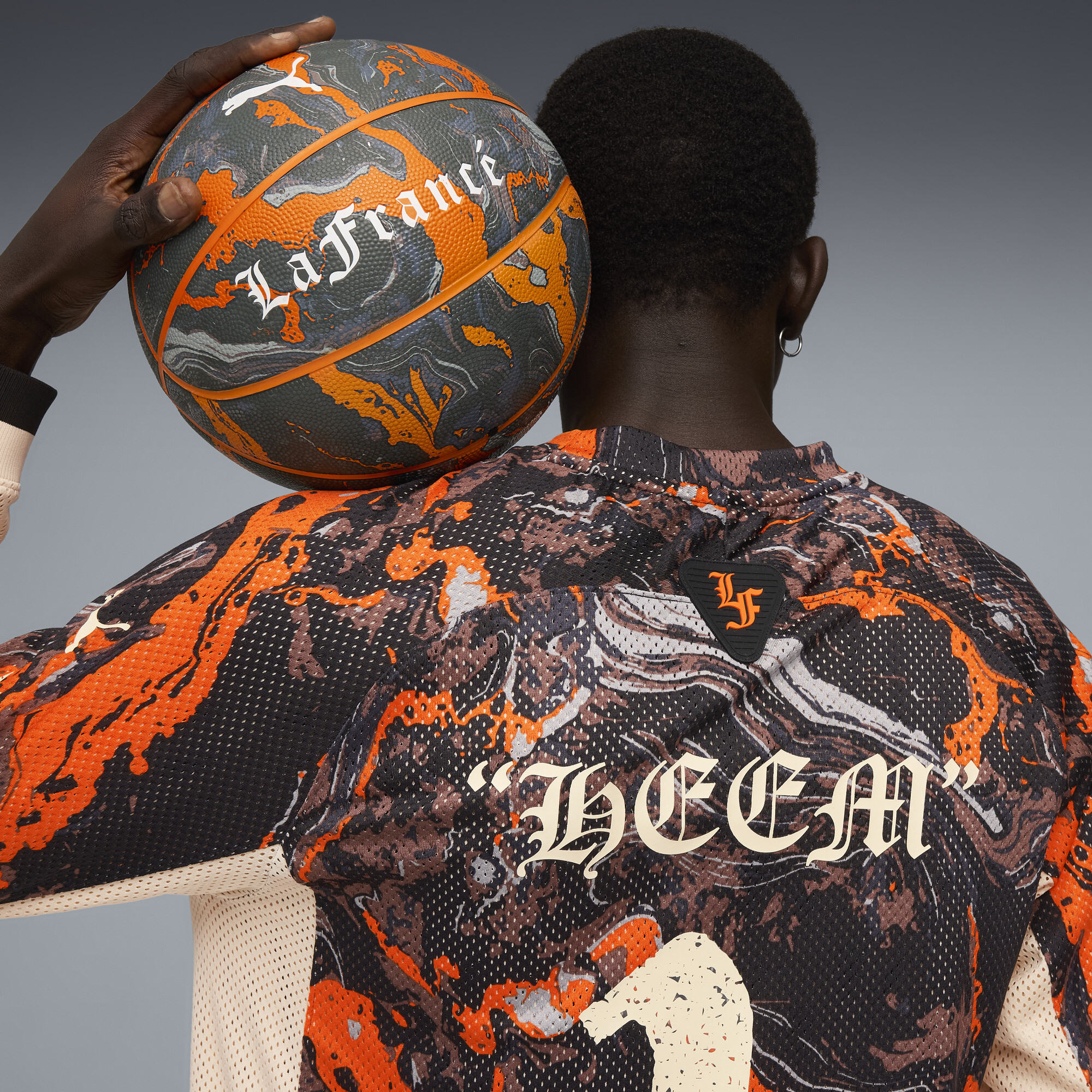 PUMA LaFrancÃ© HEEM Moto Jersey voor Heren, Oranje, Maat XXL thumbnail 5