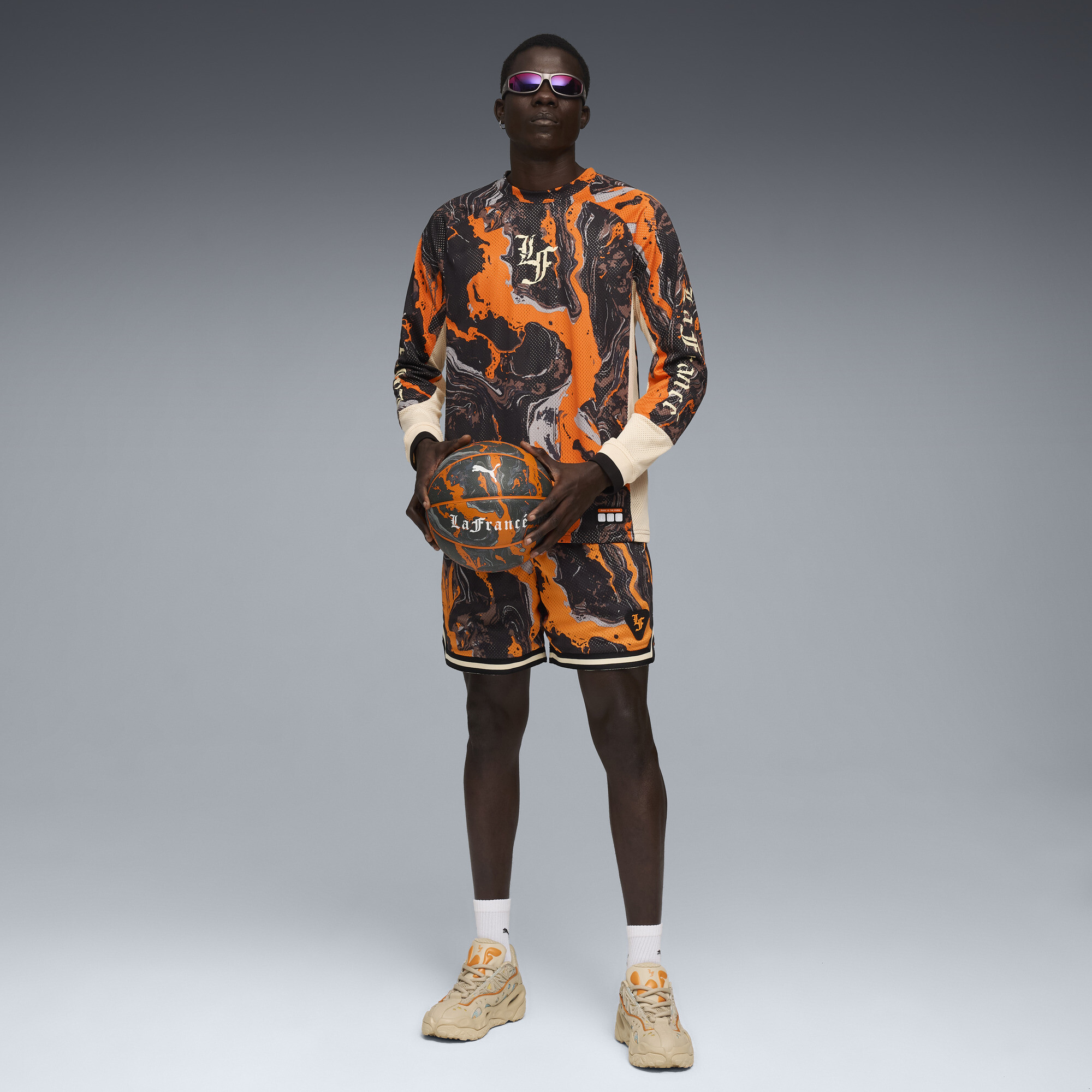 PUMA LaFrancÃ© HEEM Moto Jersey voor Heren, Oranje, Maat XXL thumbnail 4