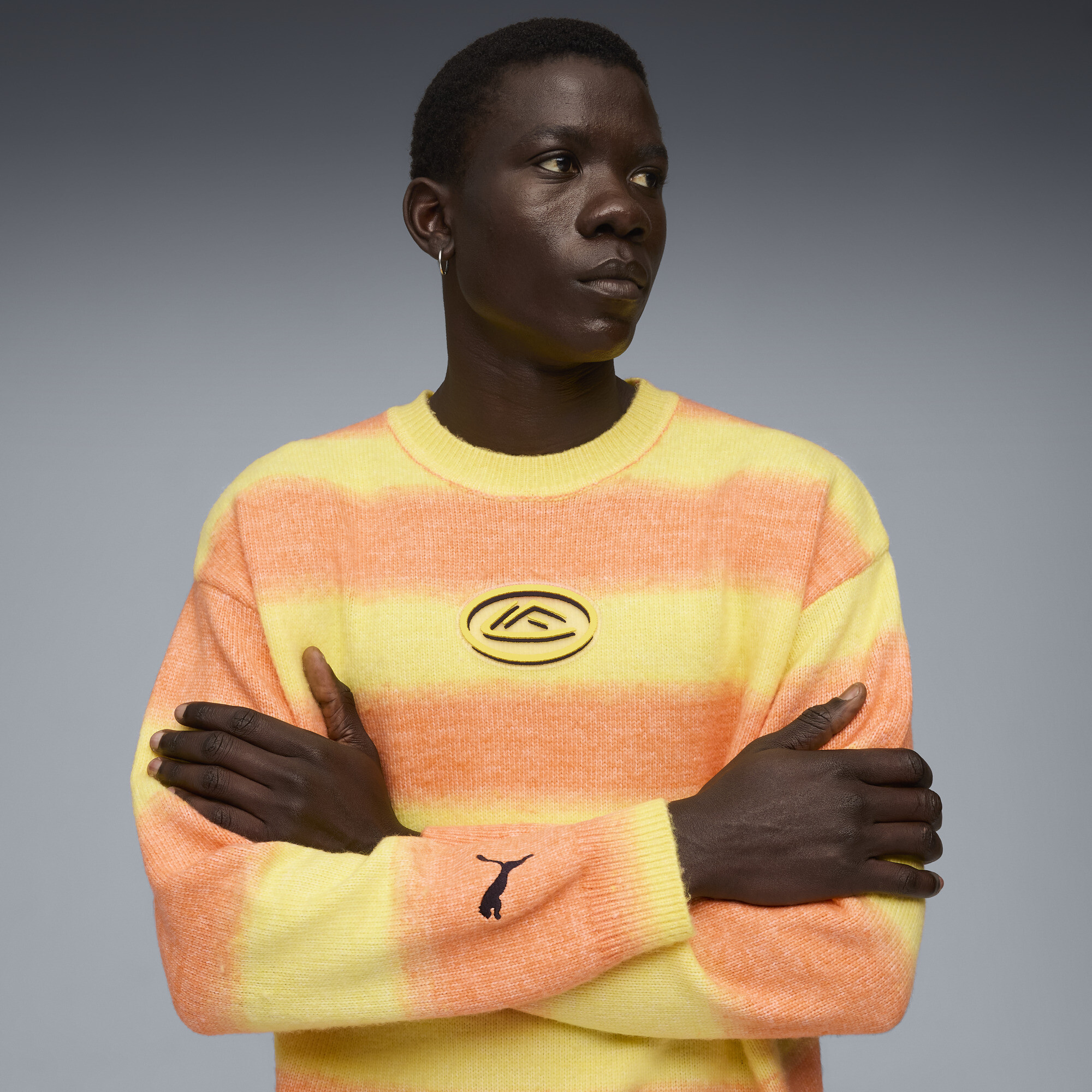 PUMA LaFrancÃ© HEEM uniseks gebreide trui, Oranje, Maat S thumbnail 7