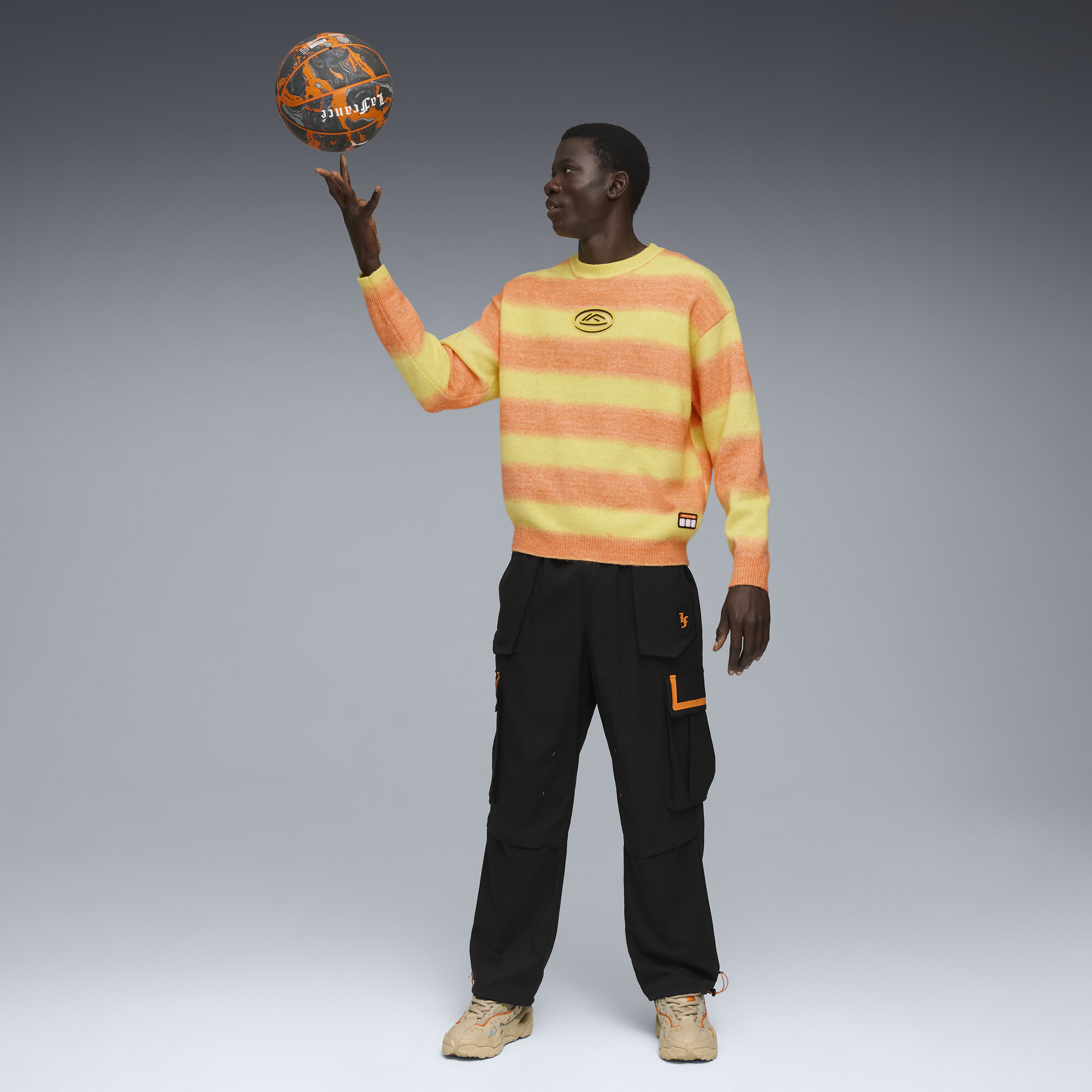 PUMA LaFrancÃ© HEEM uniseks gebreide trui, Oranje, Maat S thumbnail 6