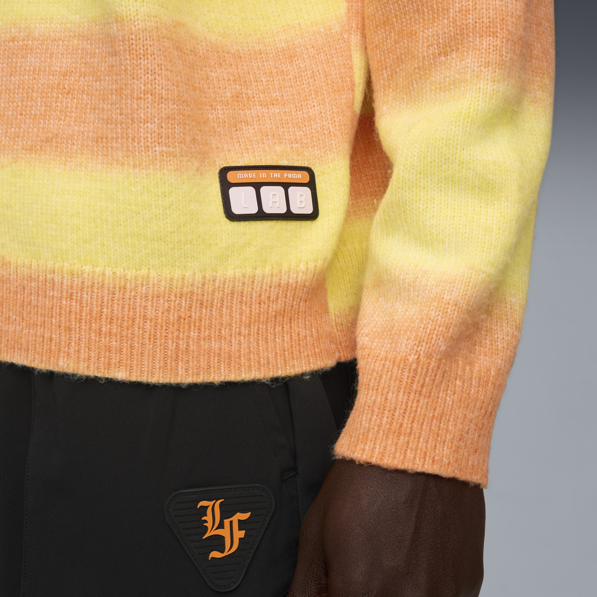 PUMA LaFrancÃ© HEEM uniseks gebreide trui, Oranje, Maat S thumbnail 4