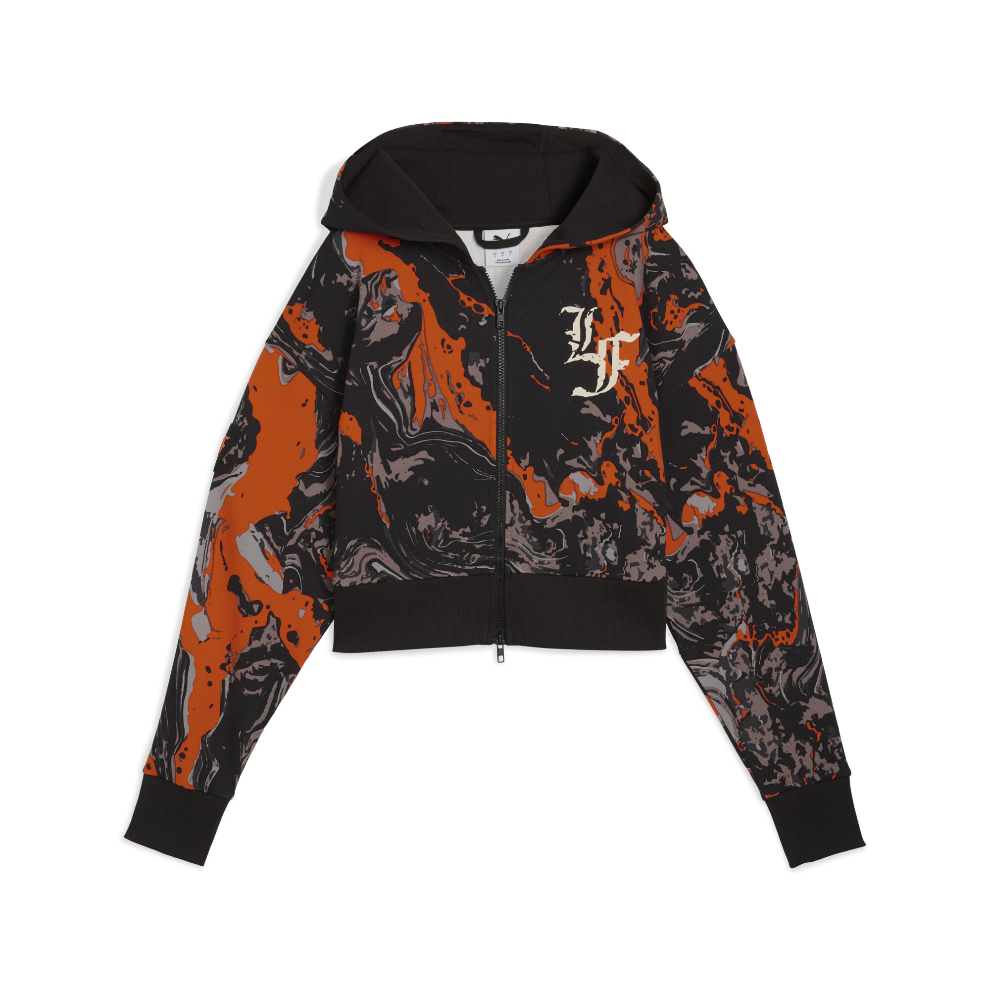 PUMA LAFRANCÃ HEEM korte hoodie met rits voor Dames, Oranje, Maat S thumbnail 3