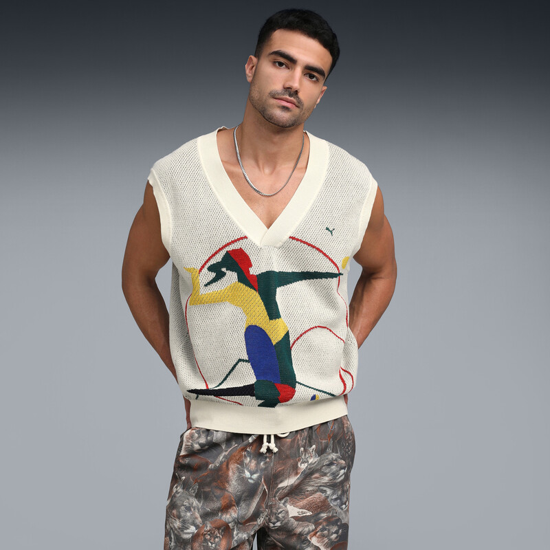 Men's PUMA Relaxed Fit Graphic Knit Vest