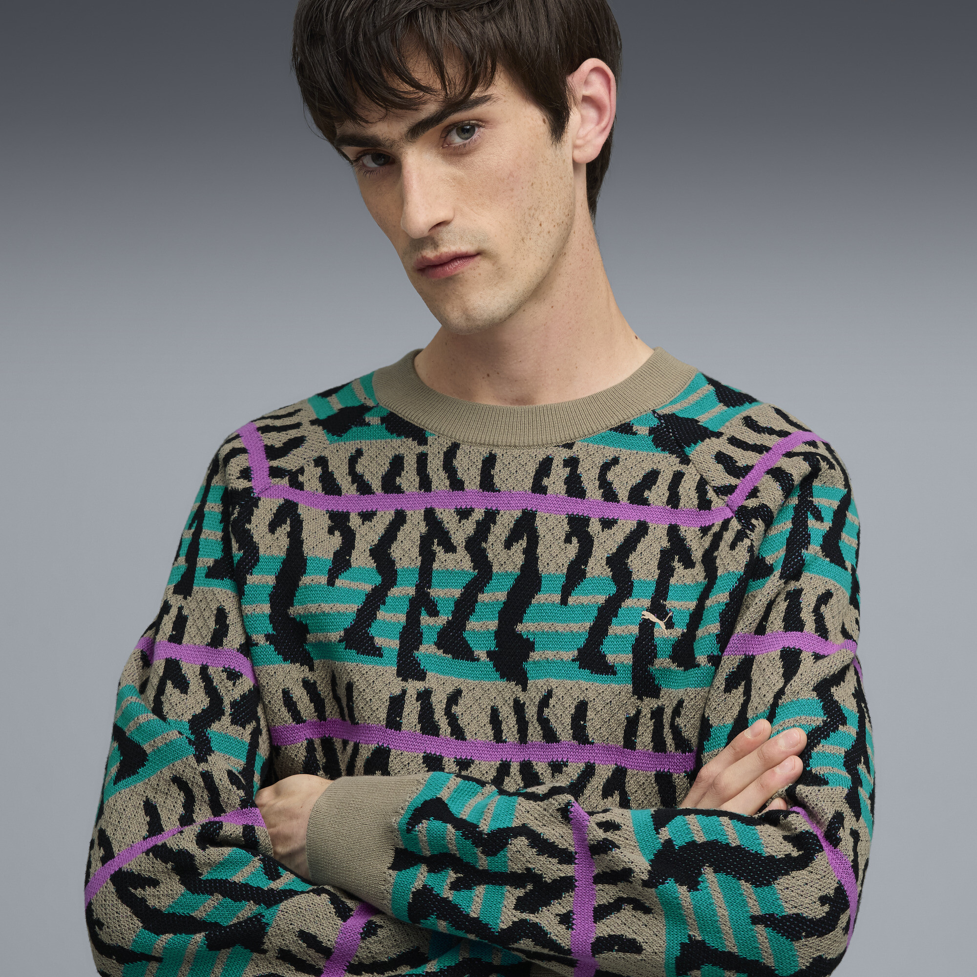 PUMA Special Items gebreide top met ronde hals voor Heren, Grijs, Maat XS thumbnail 7