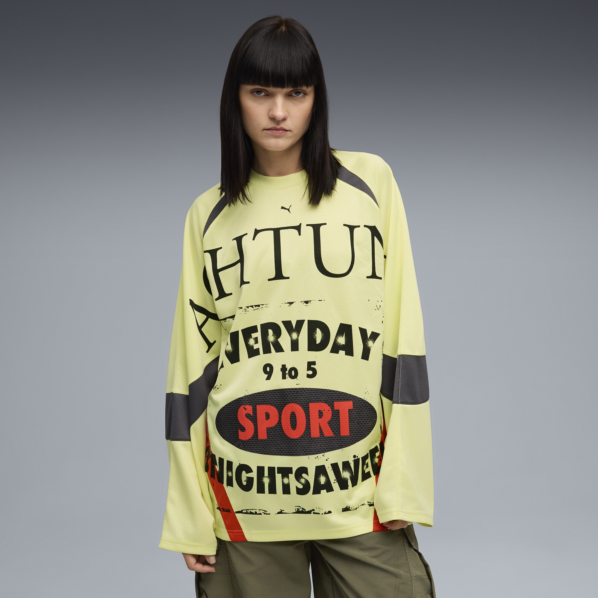 PUMA Nine To Five uniseks shirt met lange mouw, Goud, Maat XXL