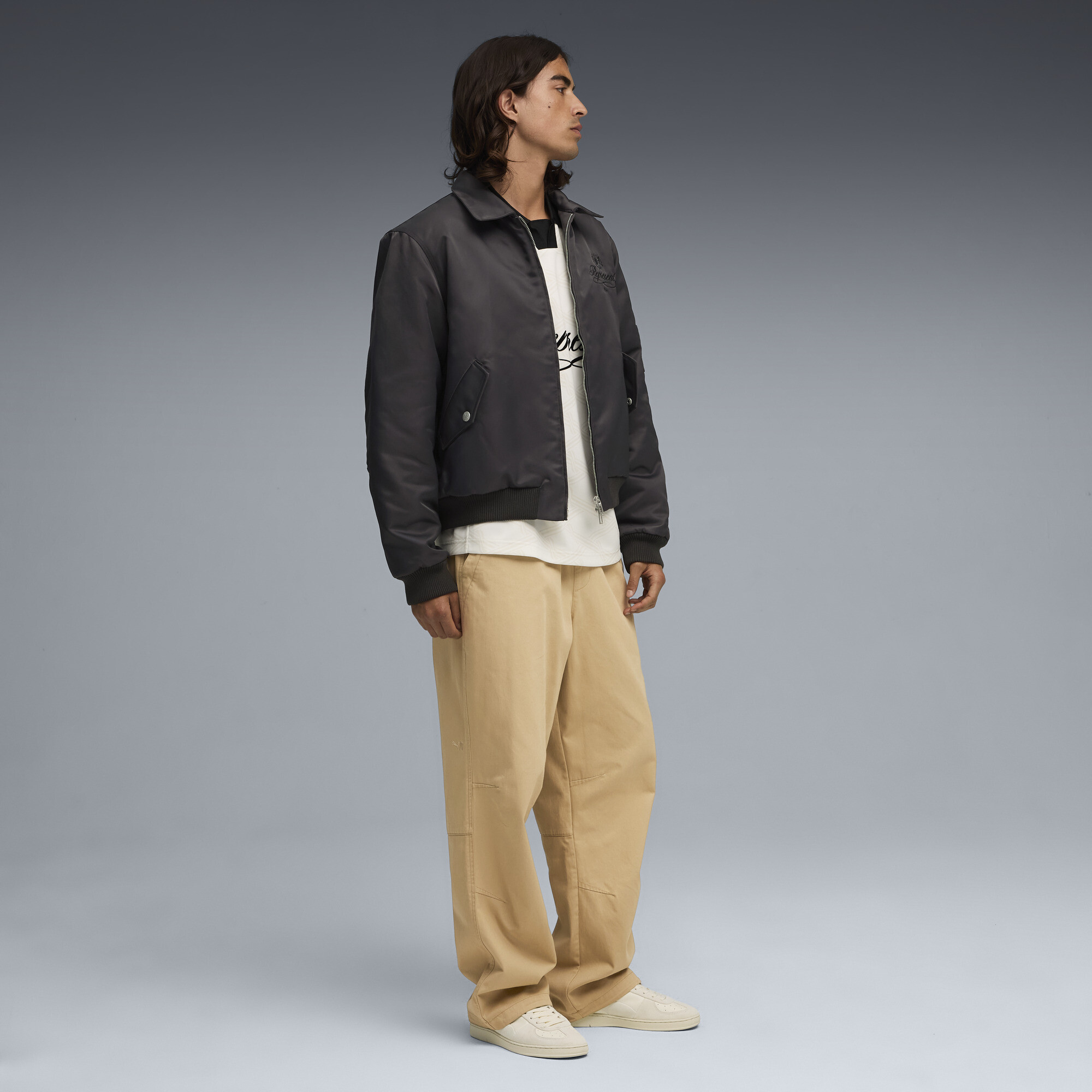 PUMA x REPRESENT bomberjack voor Heren, Grijs, Maat M thumbnail 6