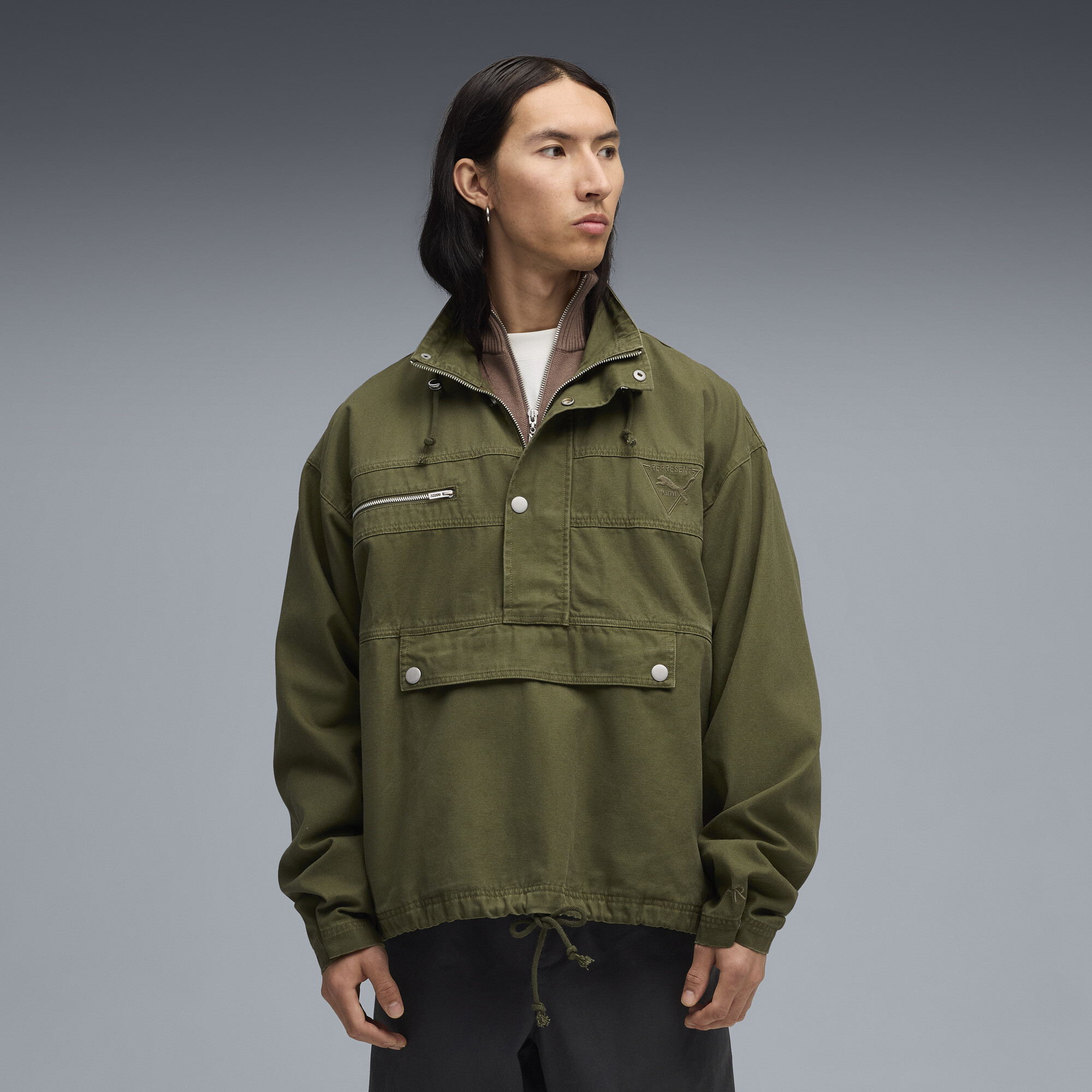 Анорак PUMA x REPRESENT Jacket Men | Цвет: Зеленый | Night Pine