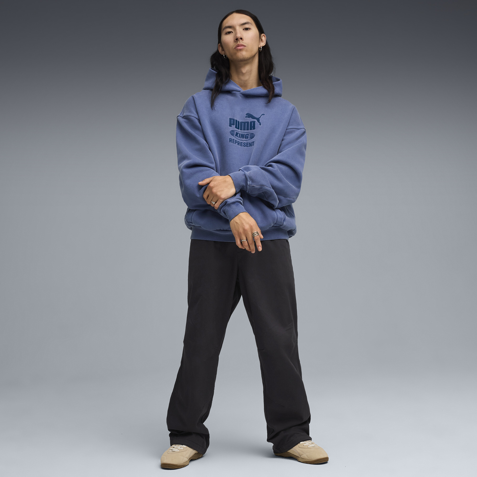 PUMA x REPRESENT hoodie voor Heren, Blauw, Maat XS thumbnail 6