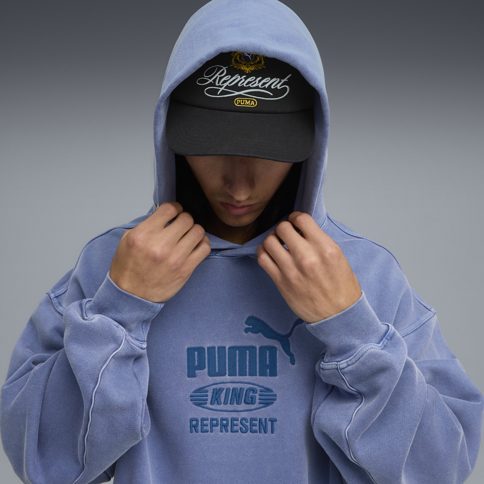 PUMA x REPRESENT hoodie voor Heren, Blauw, Maat XS thumbnail 4