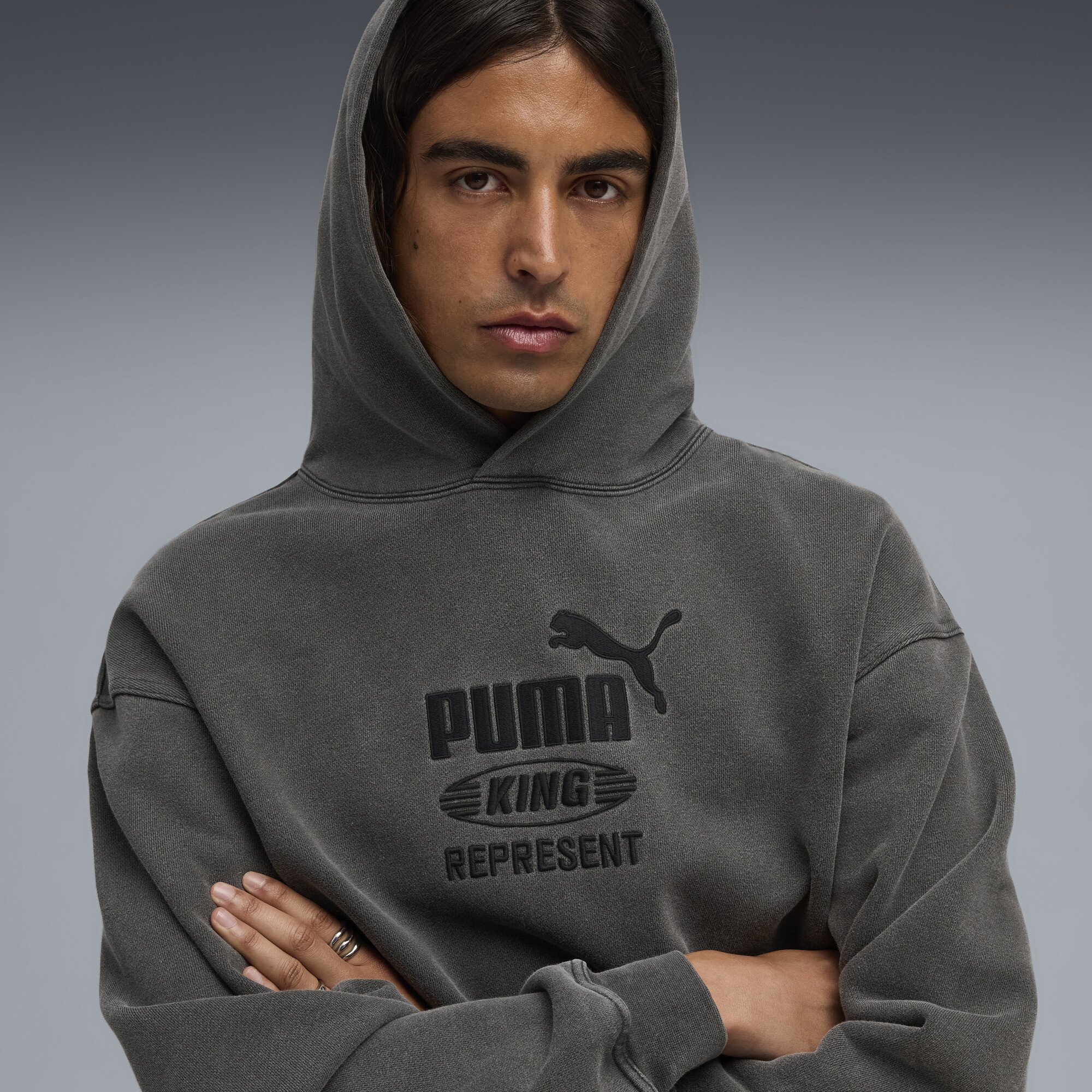 PUMA x REPRESENT hoodie voor Heren, Grijs, Maat XL thumbnail 7
