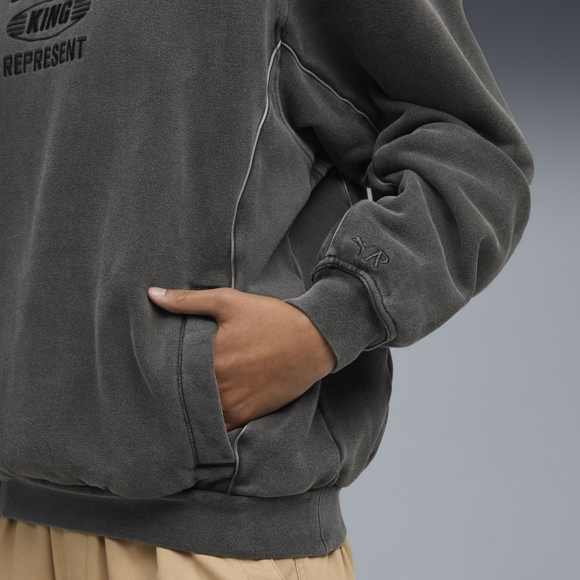 PUMA x REPRESENT hoodie voor Heren, Grijs, Maat XL thumbnail 4