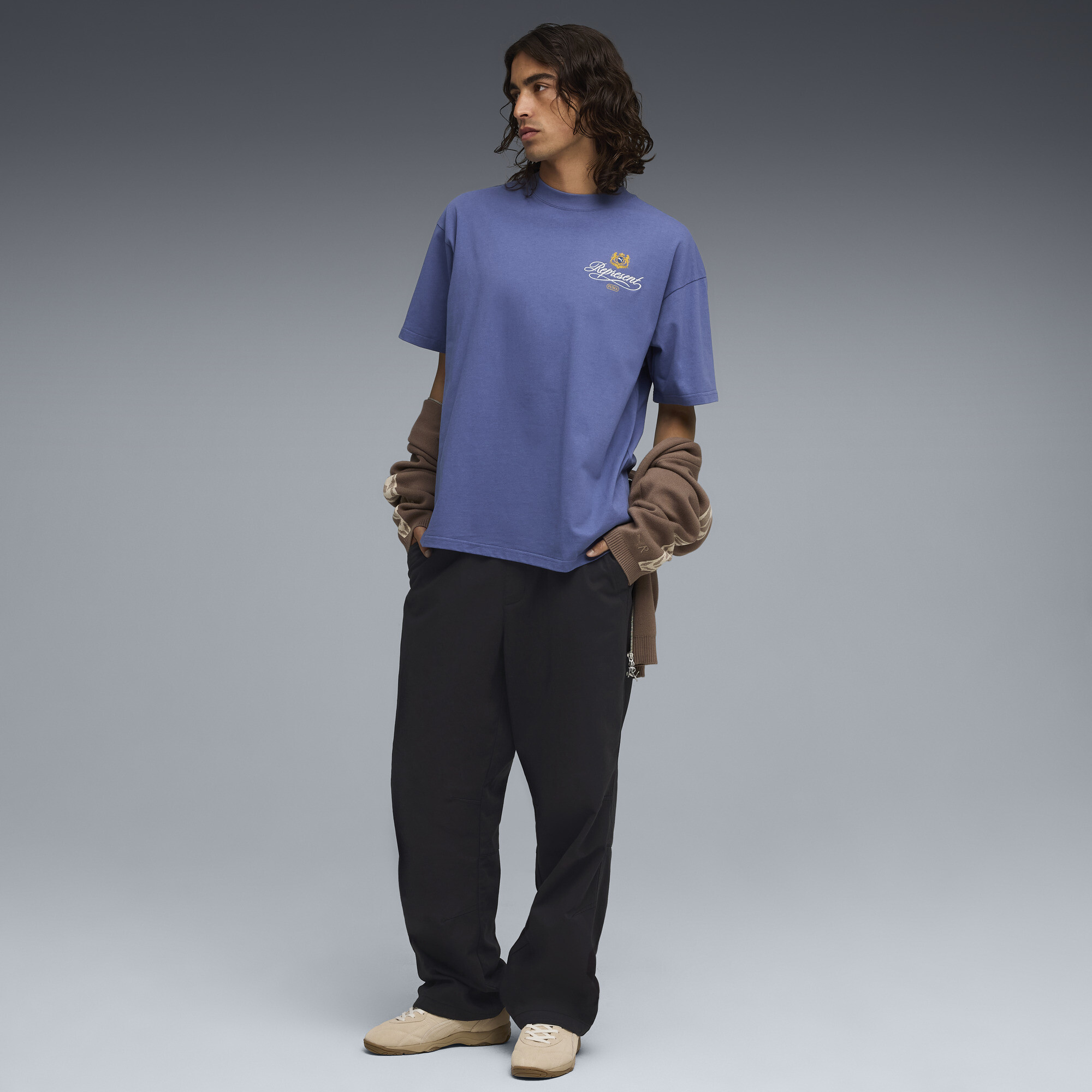 PUMA x REPRESENT T-shirt met grafische print voor Heren, Blauw, Maat L thumbnail 6