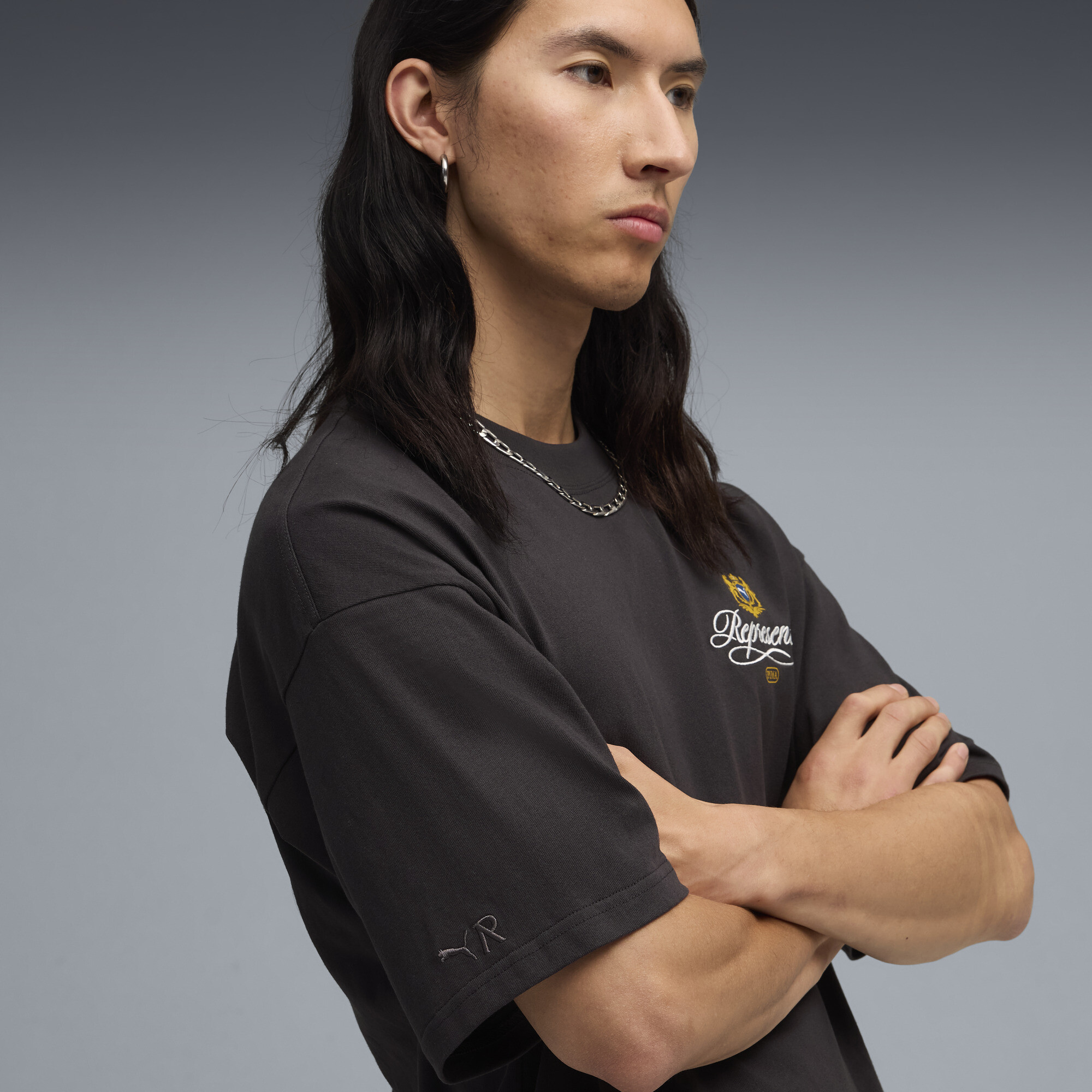 PUMA x REPRESENT T-shirt met grafische print voor Heren, Grijs, Maat S thumbnail 7