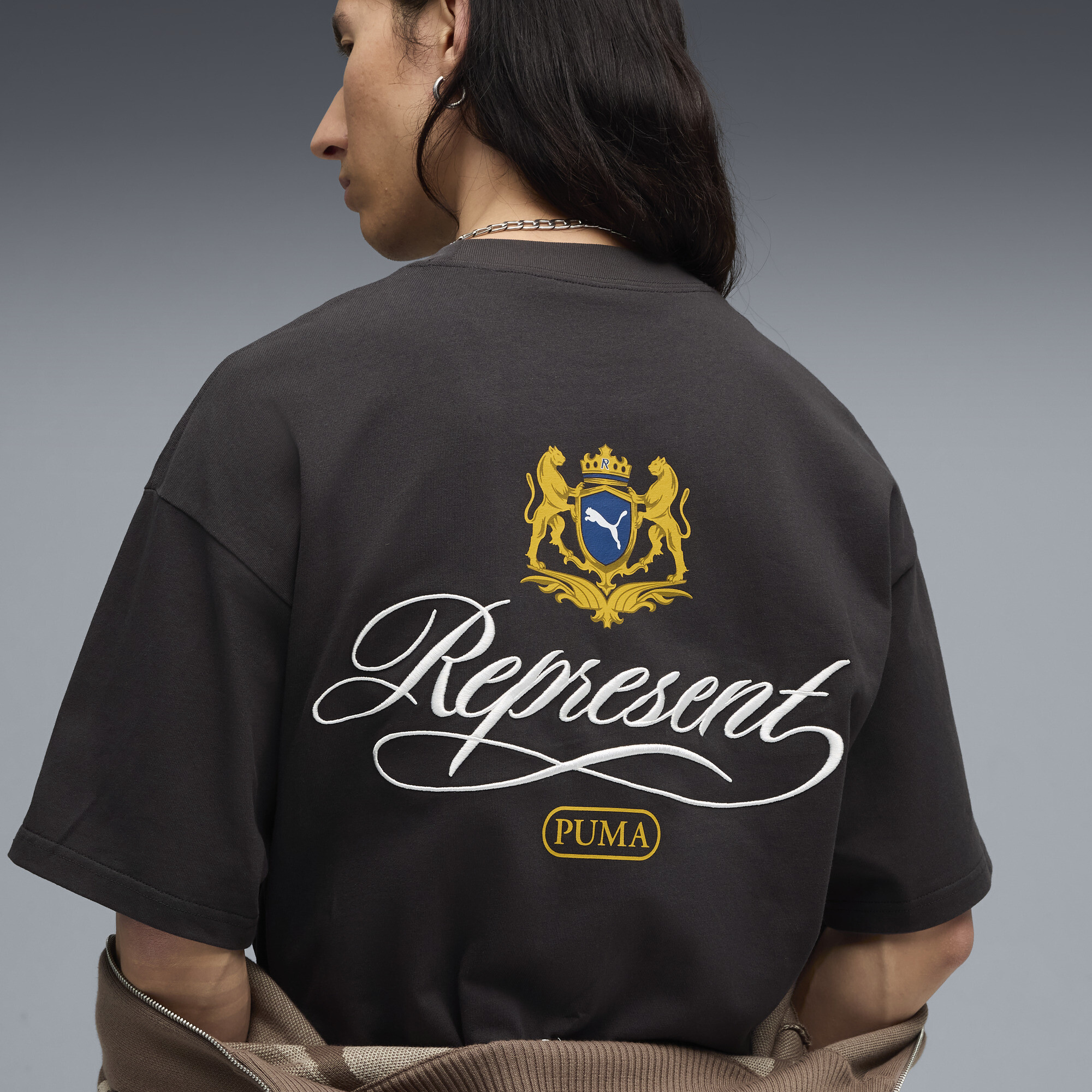 PUMA x REPRESENT T-shirt met grafische print voor Heren, Grijs, Maat S thumbnail 4