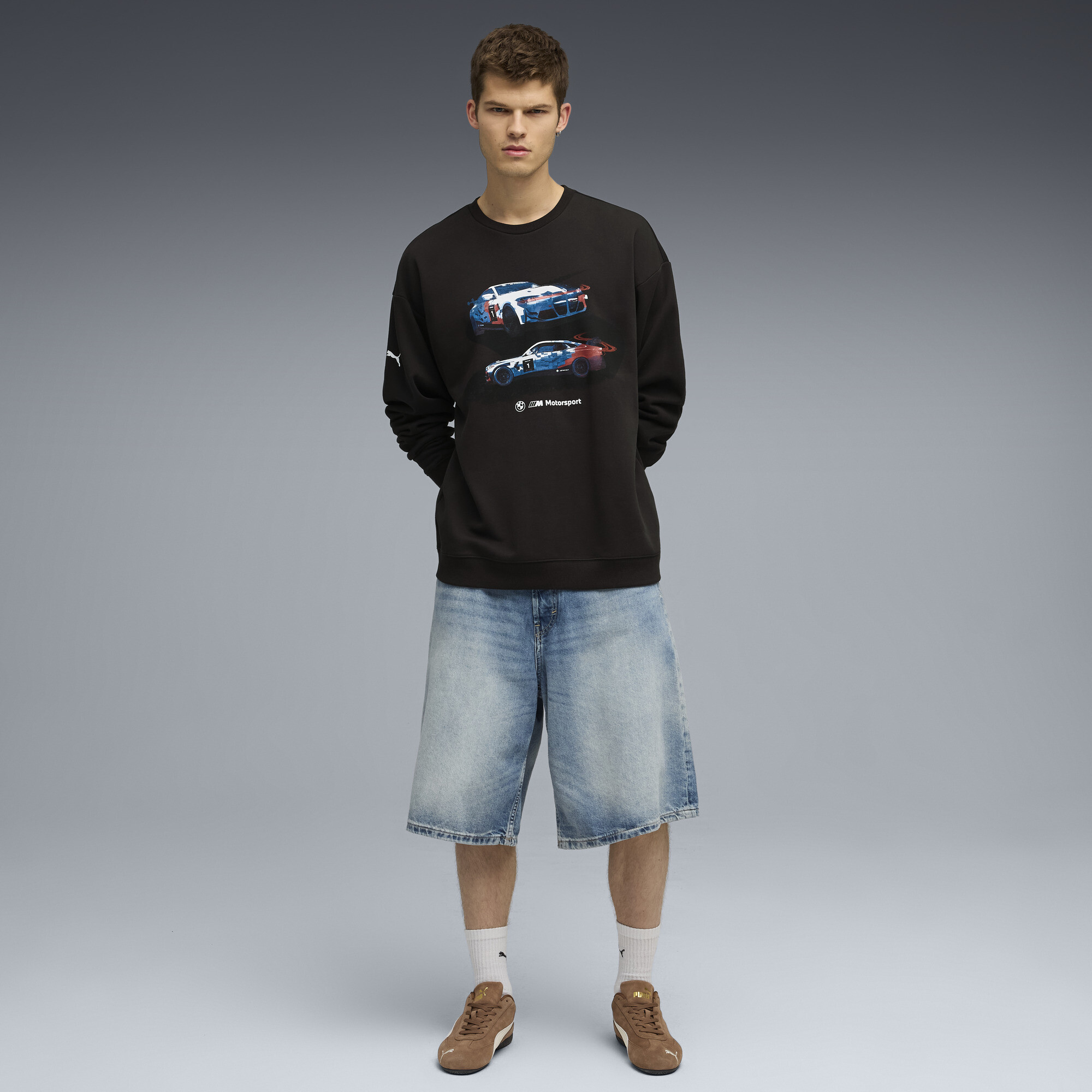 PUMA BMW M Motorsport grafisch sweatshirt met ronde hals voor Heren, Zwart, Maat XXL thumbnail 2