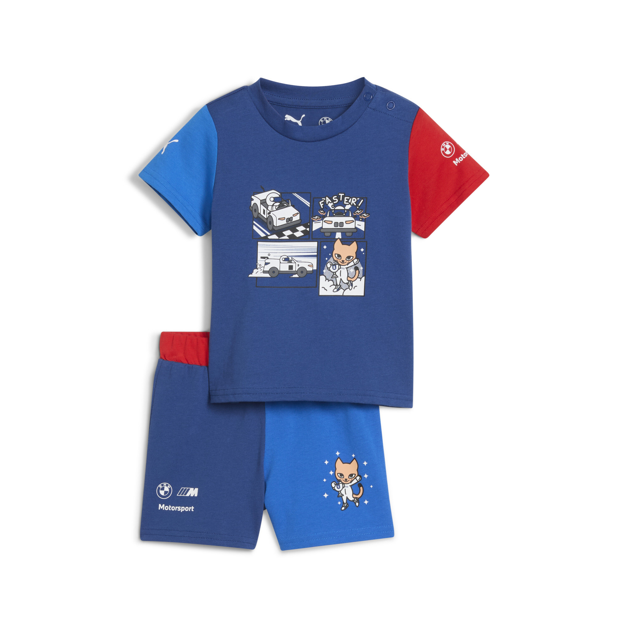 PUMA BMW M Motorsport Matching Sets Toddlers 2-Piece T-Shirt Shorts Set in Blue Size 2T 18$